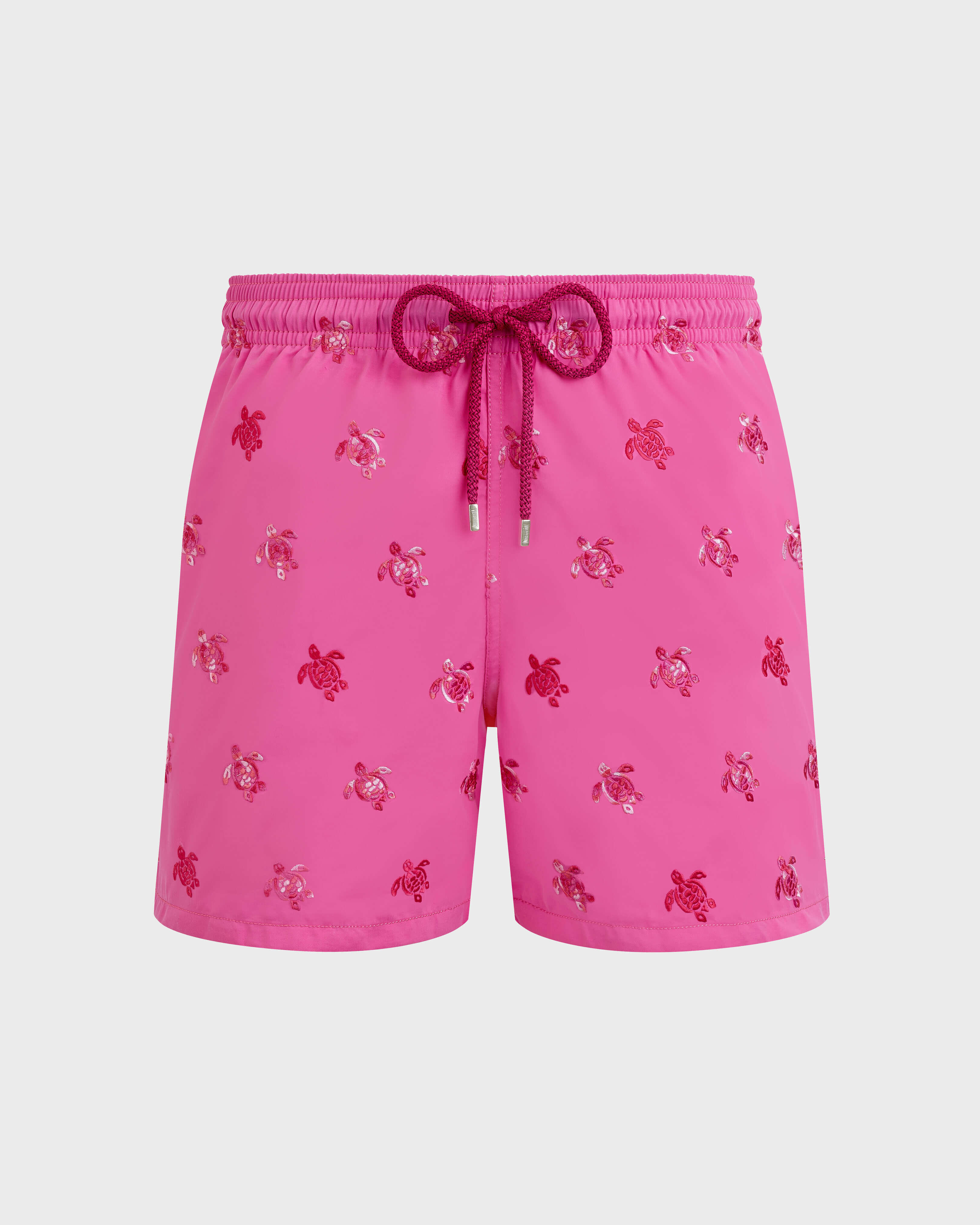 Men Swim Trunks Embroidered Micro Ronde des Tortues Diagonale - Limited Edition OLEANDER front view