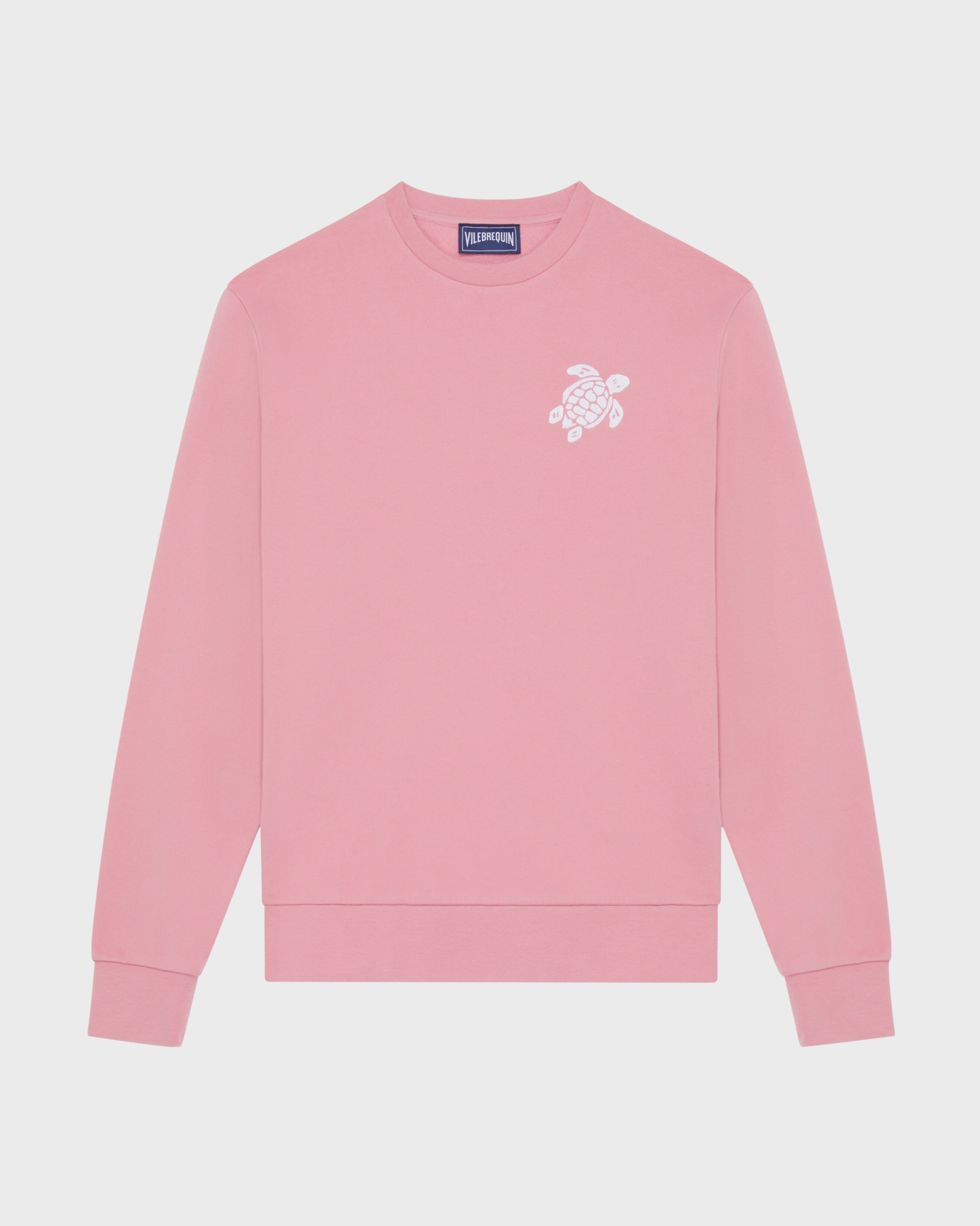 Men Crewneck Cotton Sweatshirt Big Turtle Embroidery BOUDOIR front view