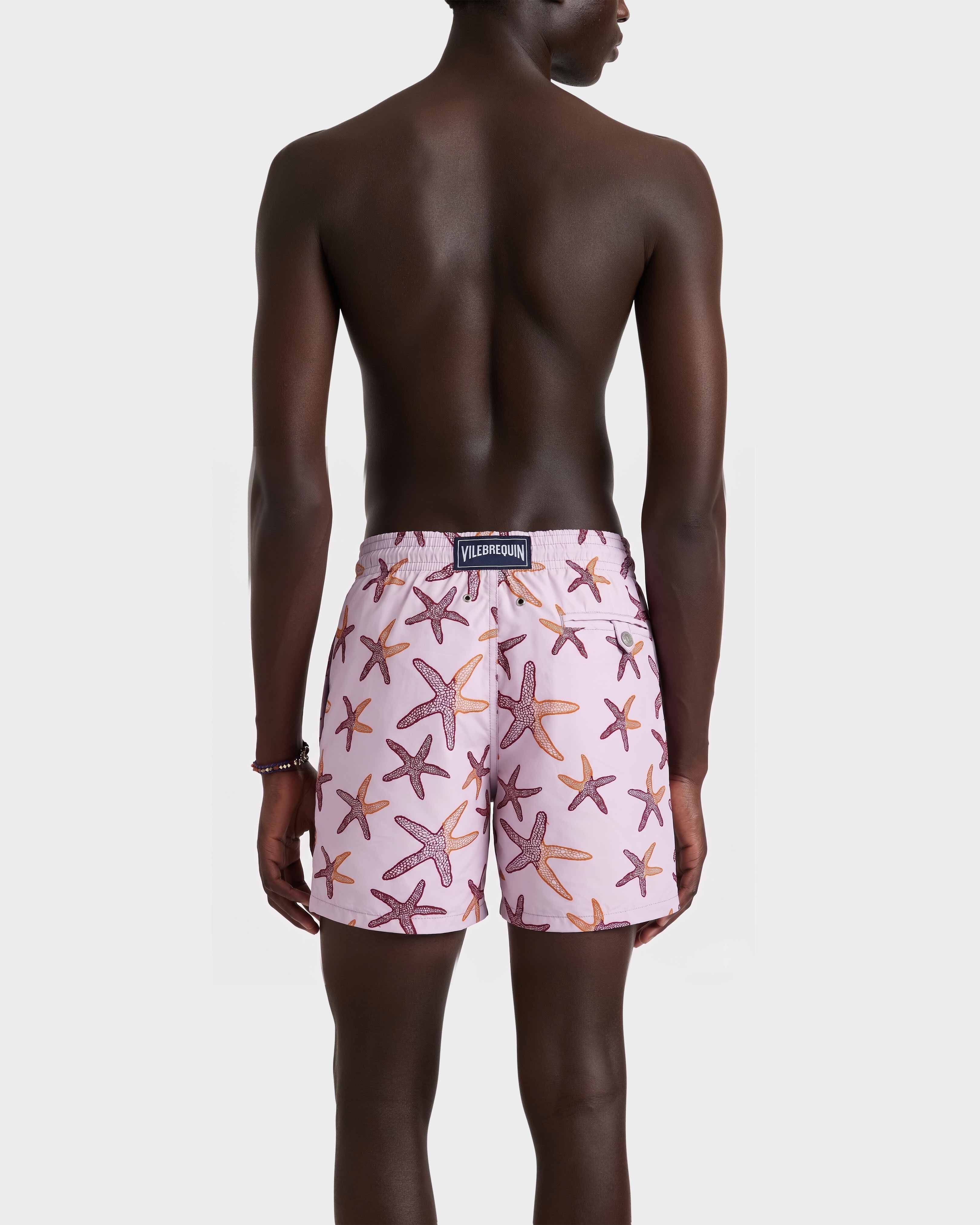 Maillot de bain homme brodé Starlettes - Edition Limitée PETALE / PINK backworn view