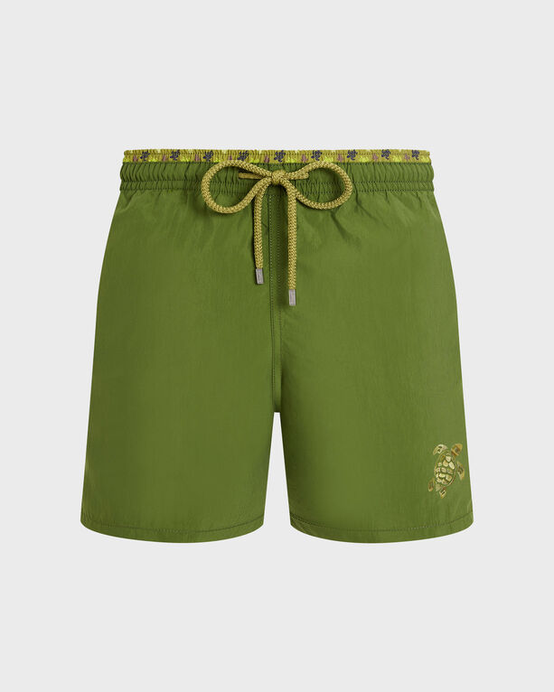Vilebrequin - Men Swim Shorts Bicolor Micro Ronde Des Tortues - Swimwear - Moka - Green - Size L