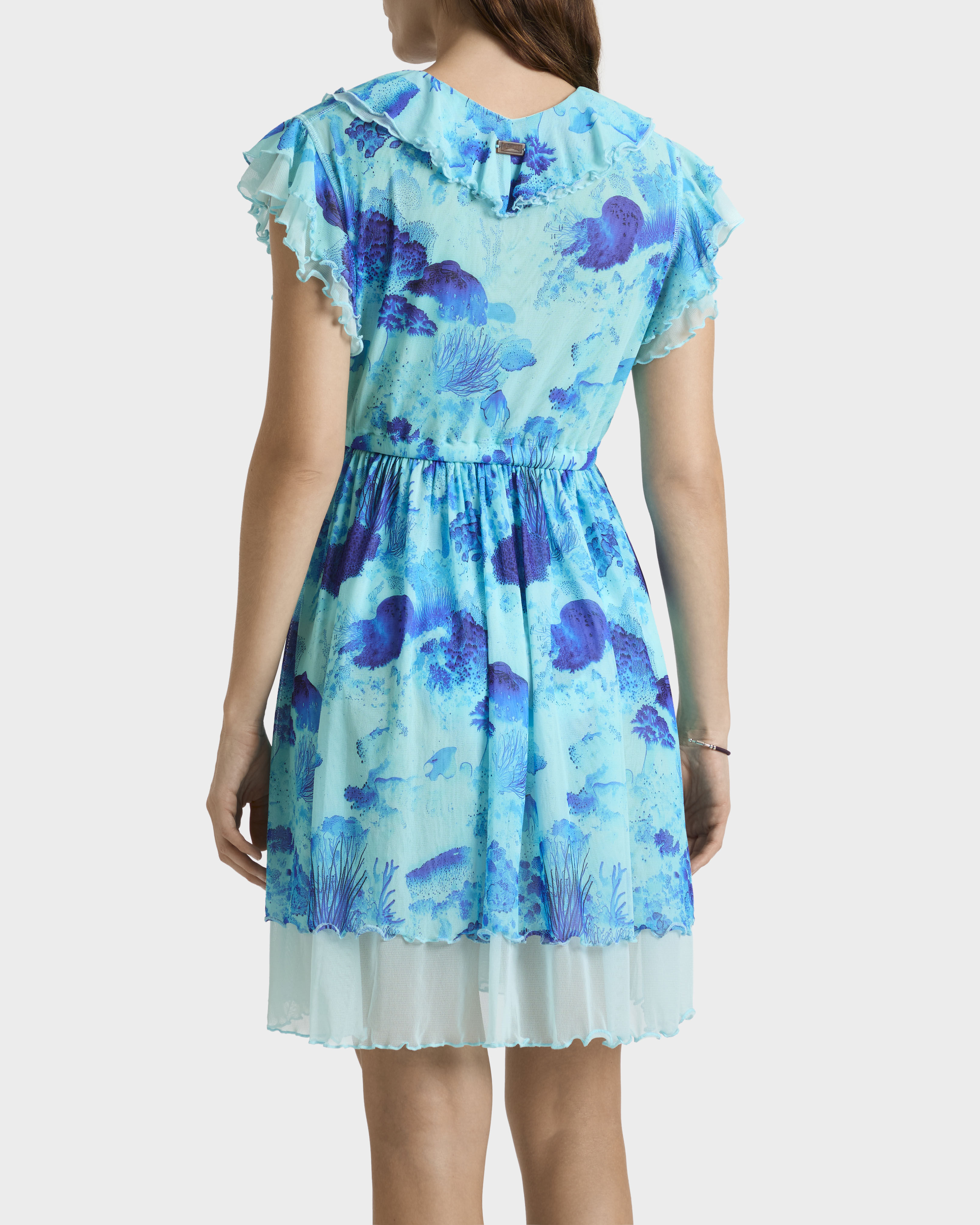 Vestito senza maniche donna in tulle Coral Reef OXYGENE backworn view