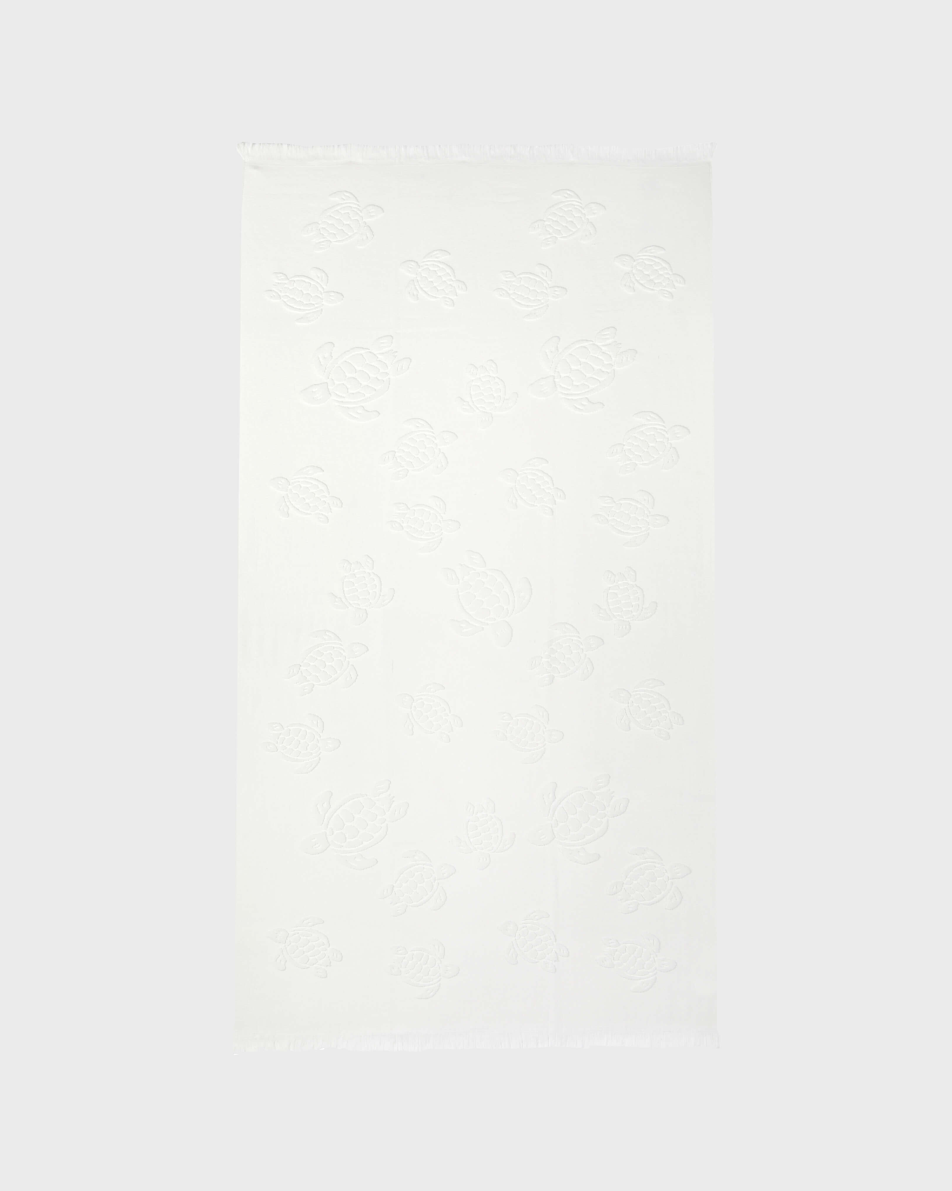 Strandtuch aus bio-baumwolle schildkröten-jacquard WEISS front view
