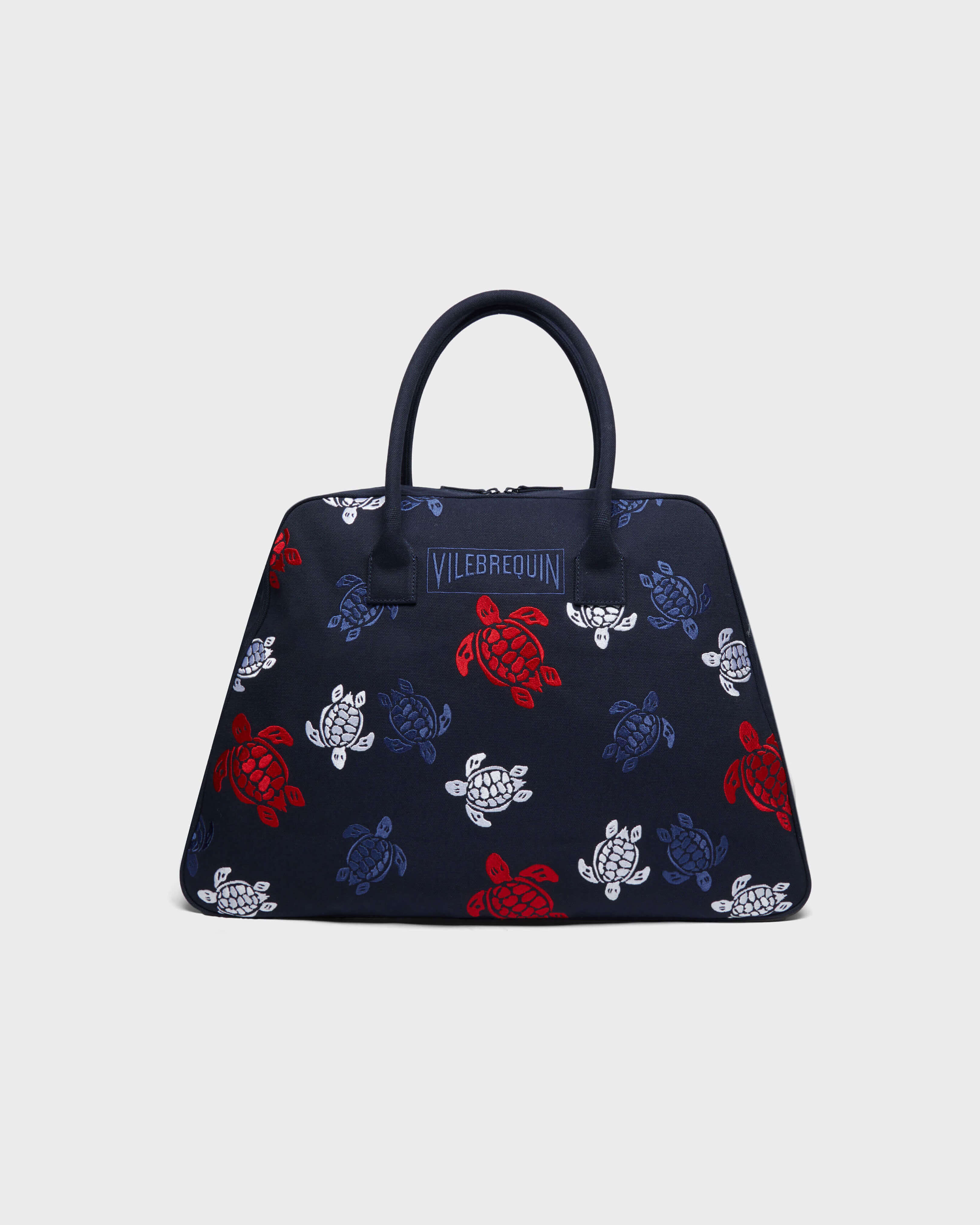 Bowling Canvas Bag Multicolor Turtles Dance NAVY front view
