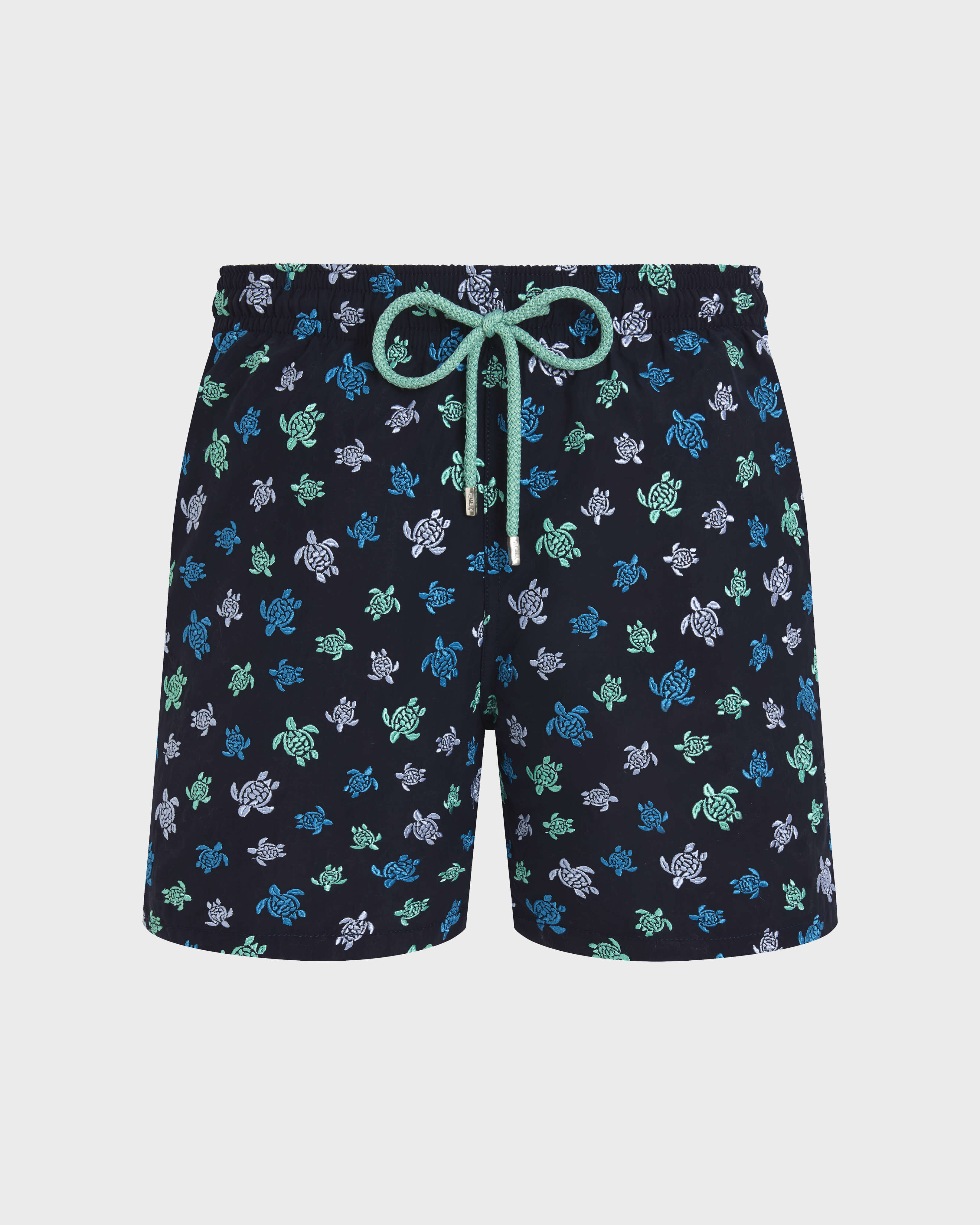 Men Embroidered Swim Shorts Micro Ronde des Tortues - Limited Edition BLU MARINE front view