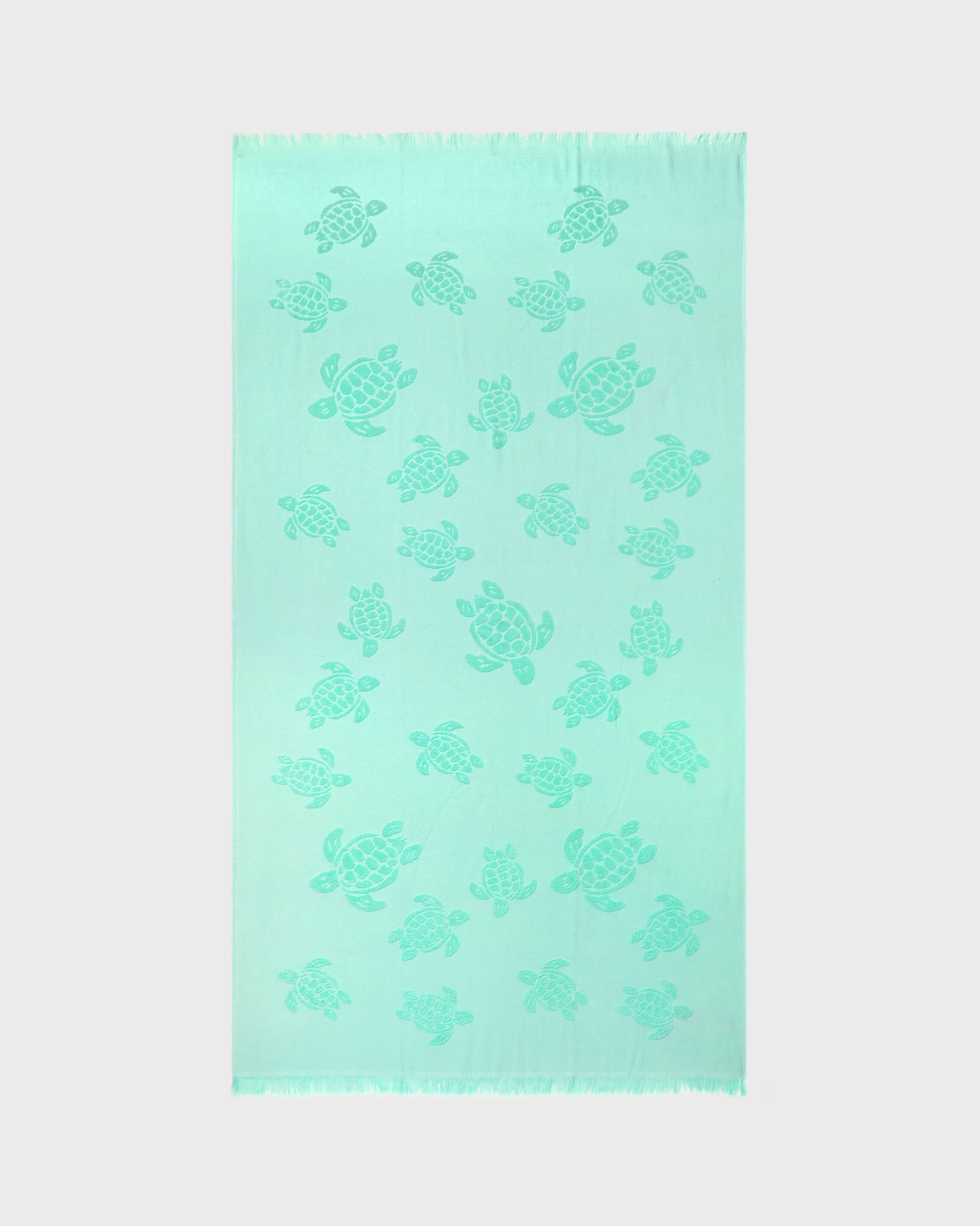 Telo da spiaggia in cotone organico Turtles Jacquard CARIBBEAN front view