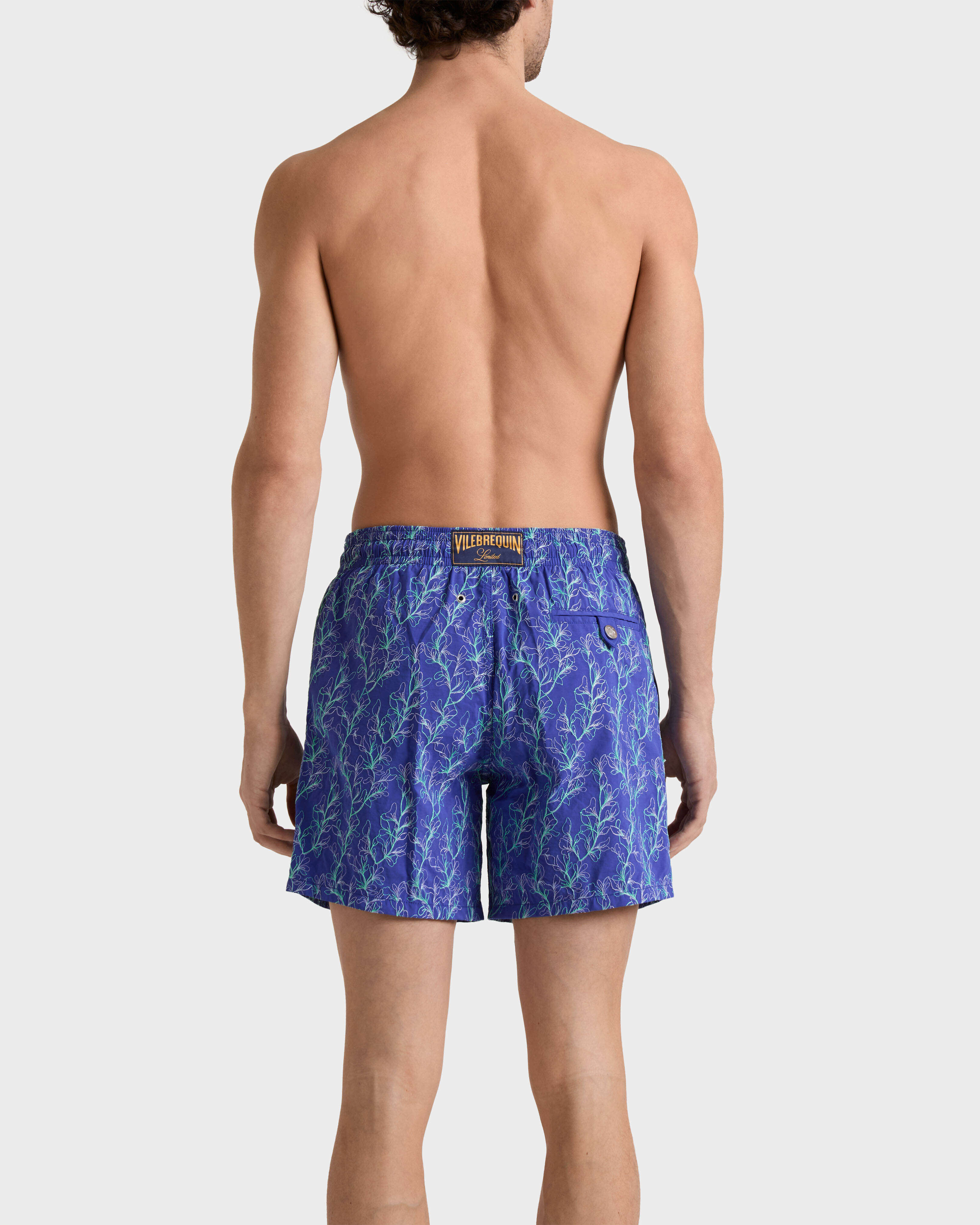 Men Embroidered Swim Trunks X-Ray Seaweed - Limited Edition VERSAILLES backworn view