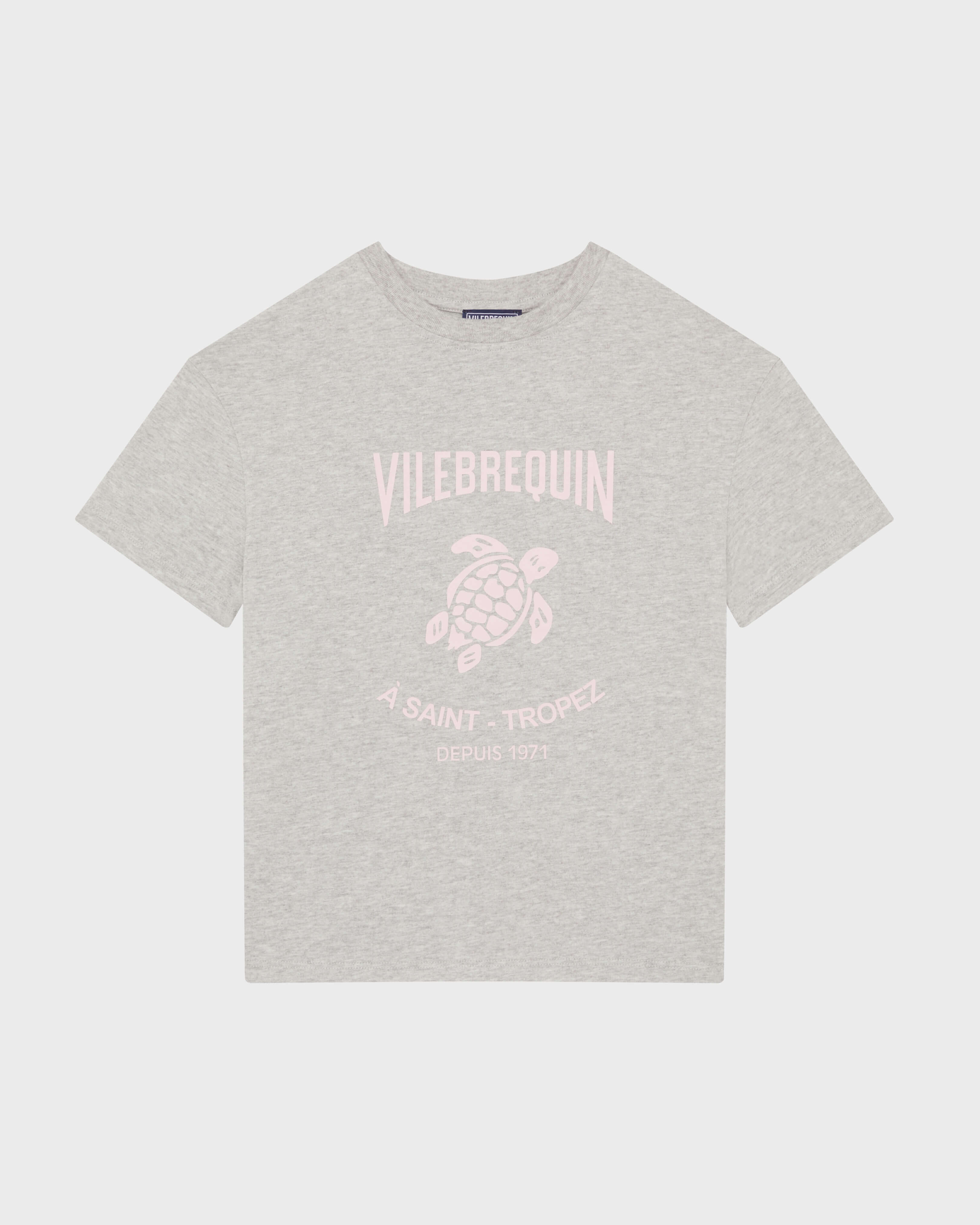 Boys T-shirt Rubber Logo HEATHER GREY front view