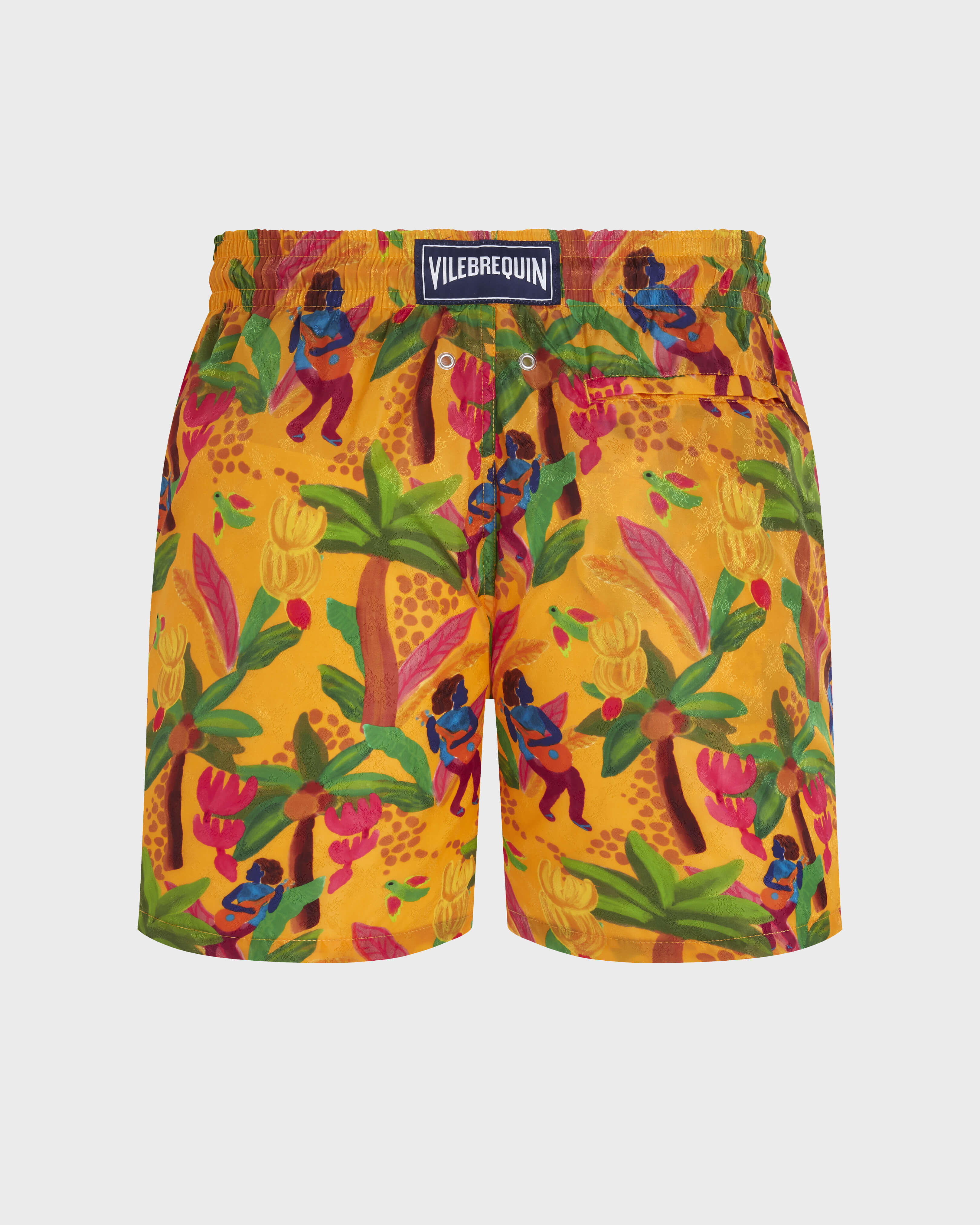 Tropicalia Monogram Turtles Jacquard Badeshorts für Herren MANGO back view