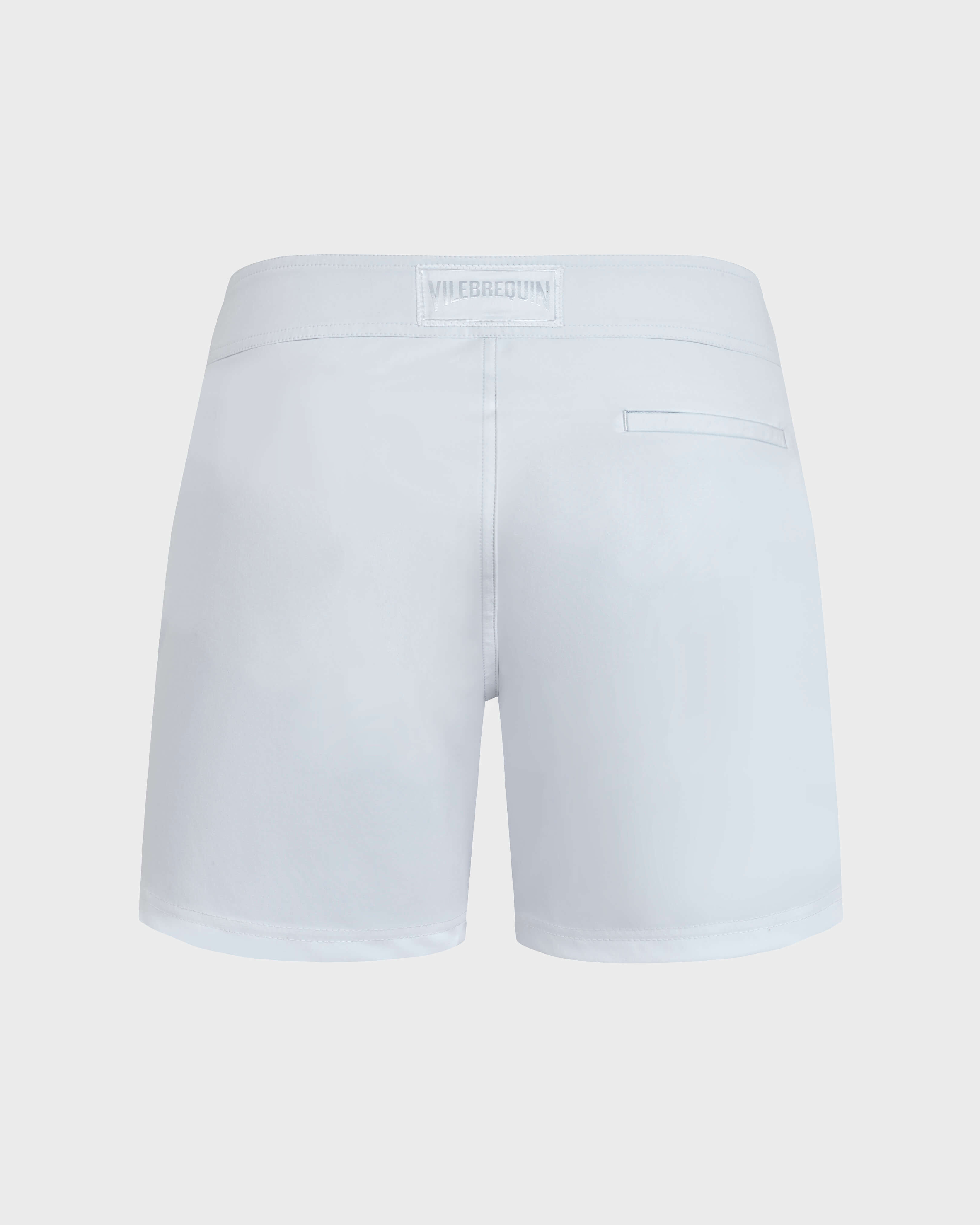 Men Flat belt Swim Shorts Tailoring WHITE back view