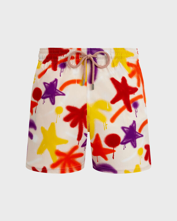 Vilebrequin - Men Stretch Short Swim Shorts Spray Paint - Vbq X Palm Angels - Swimwear - Monrise - Pink - Size M