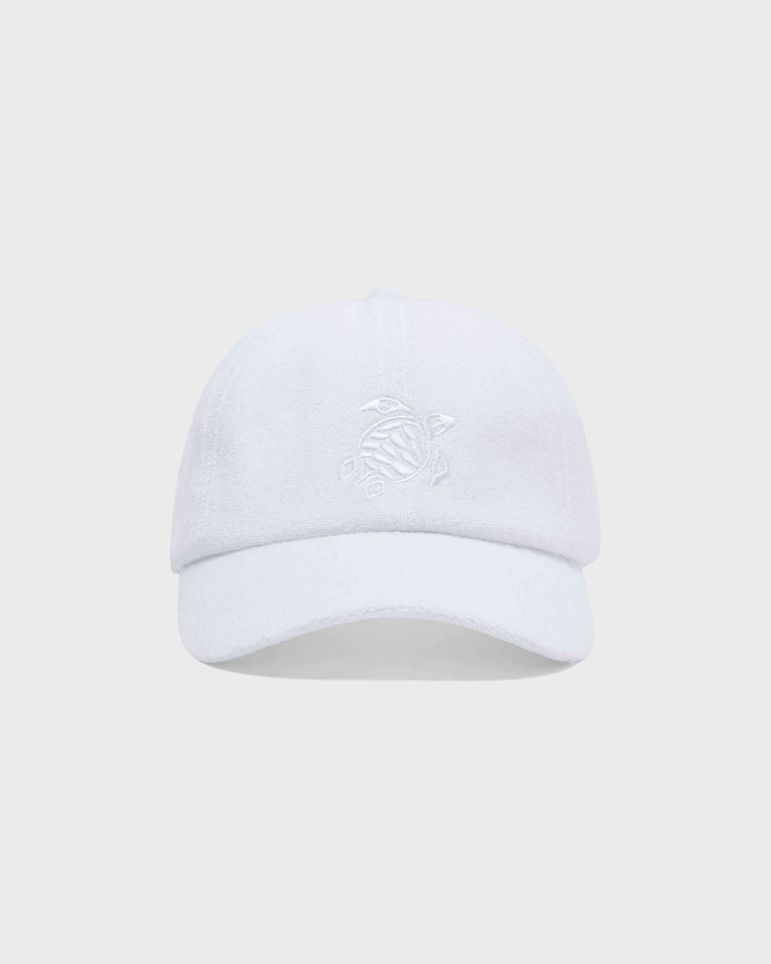 Men Terry Cap Solid WHITE front view