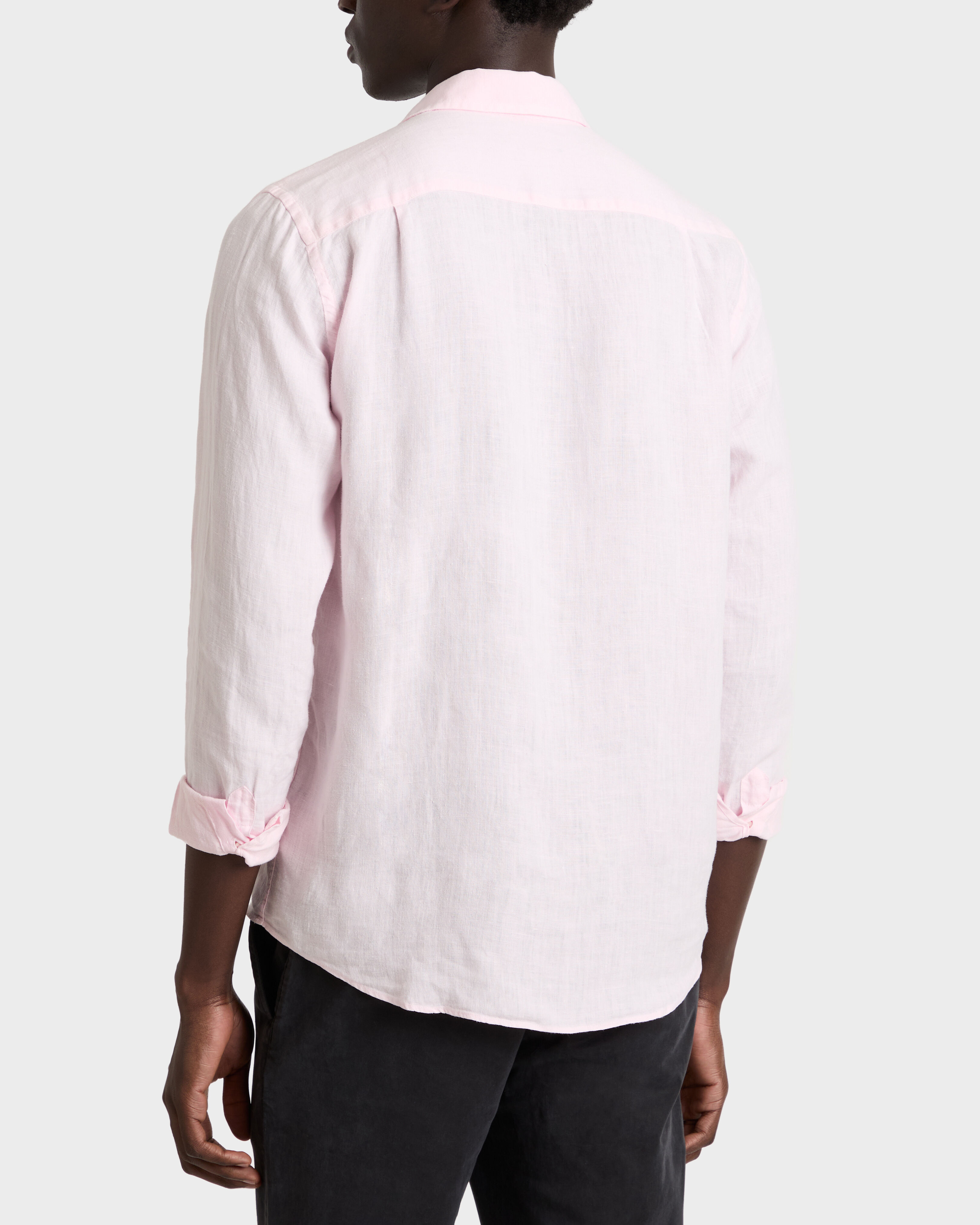 Camisa de lino lisa para hombre BALLET SHOE backworn view