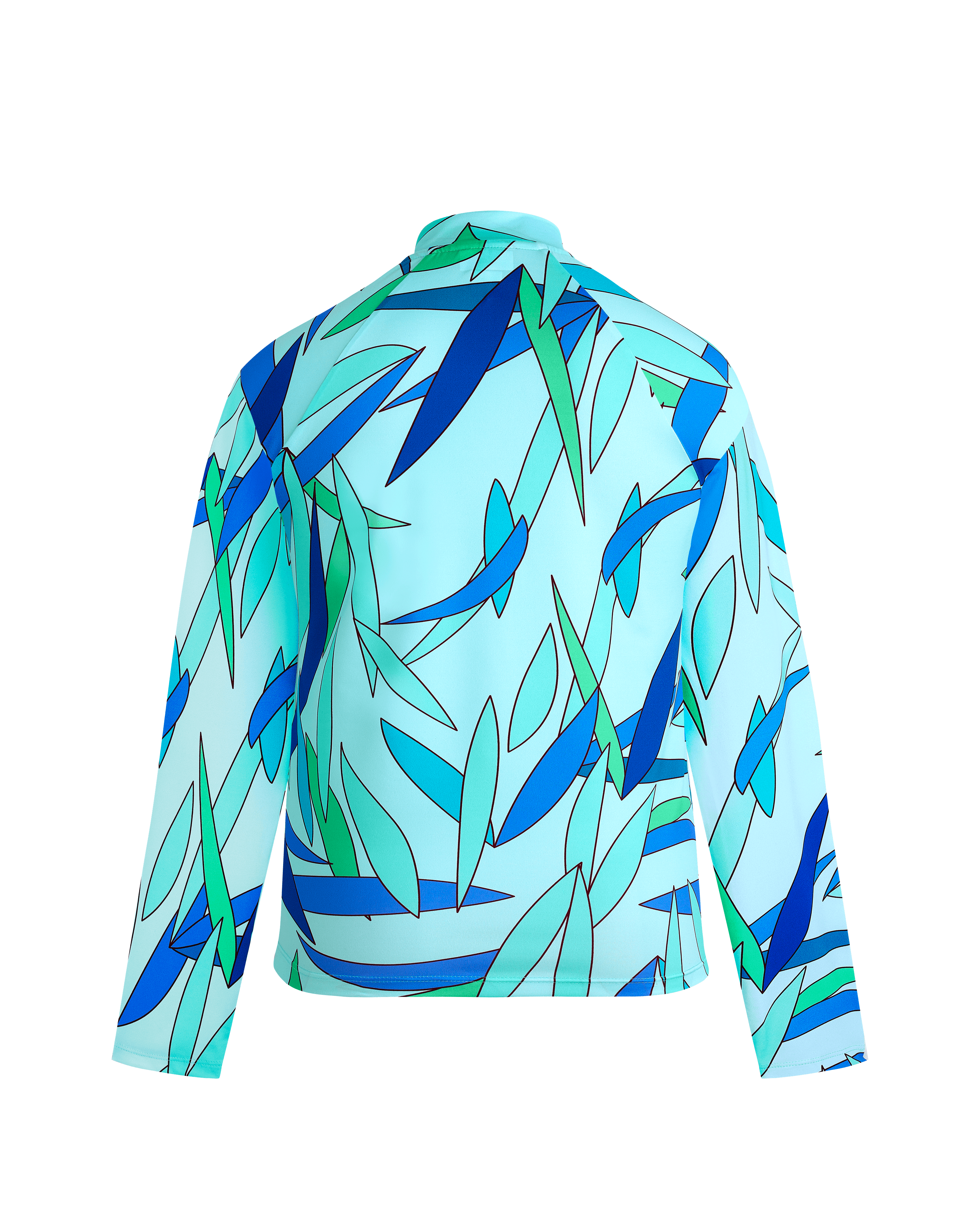 Camiseta de baño de manga larga con cremallera y protección solar con estampado Madrague para mujer THALASSA back view