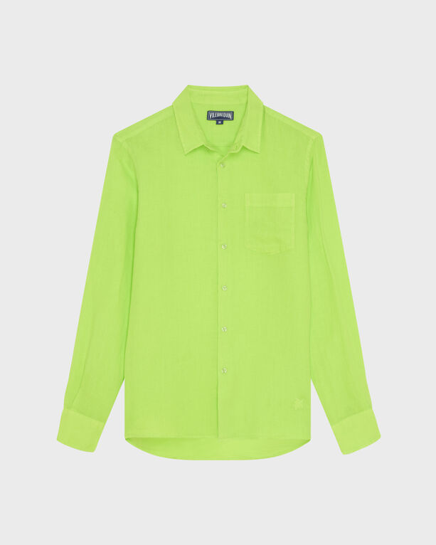 Vilebrequin Men's - Linen Shirt Solid - Shirt - Caroubis - Green Large