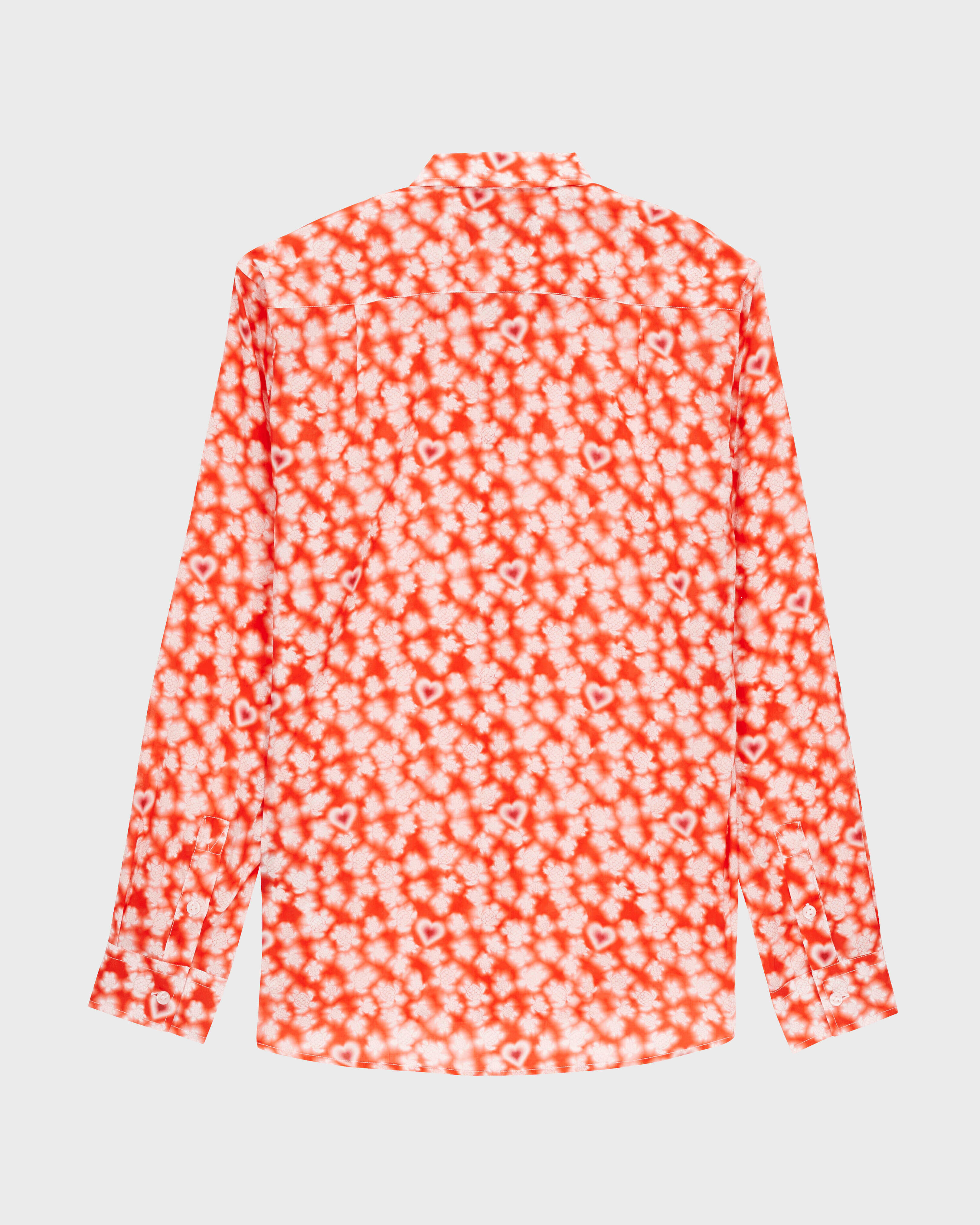 Cotton Voile Summer Shirt Attrape Coeur POPPY RED back view