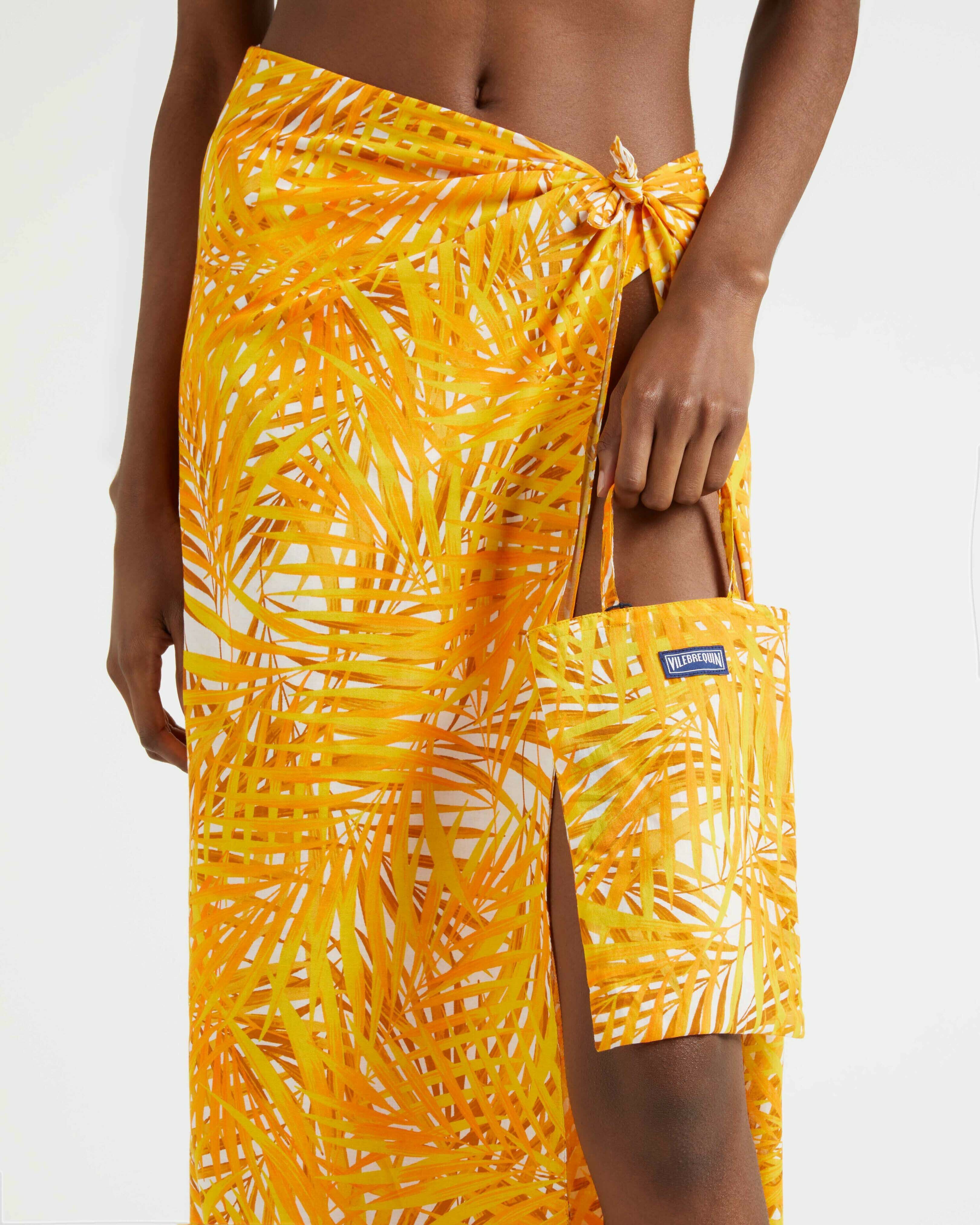 Women Organic Cotton Pareo Palm Leaves MANGO supp2 view