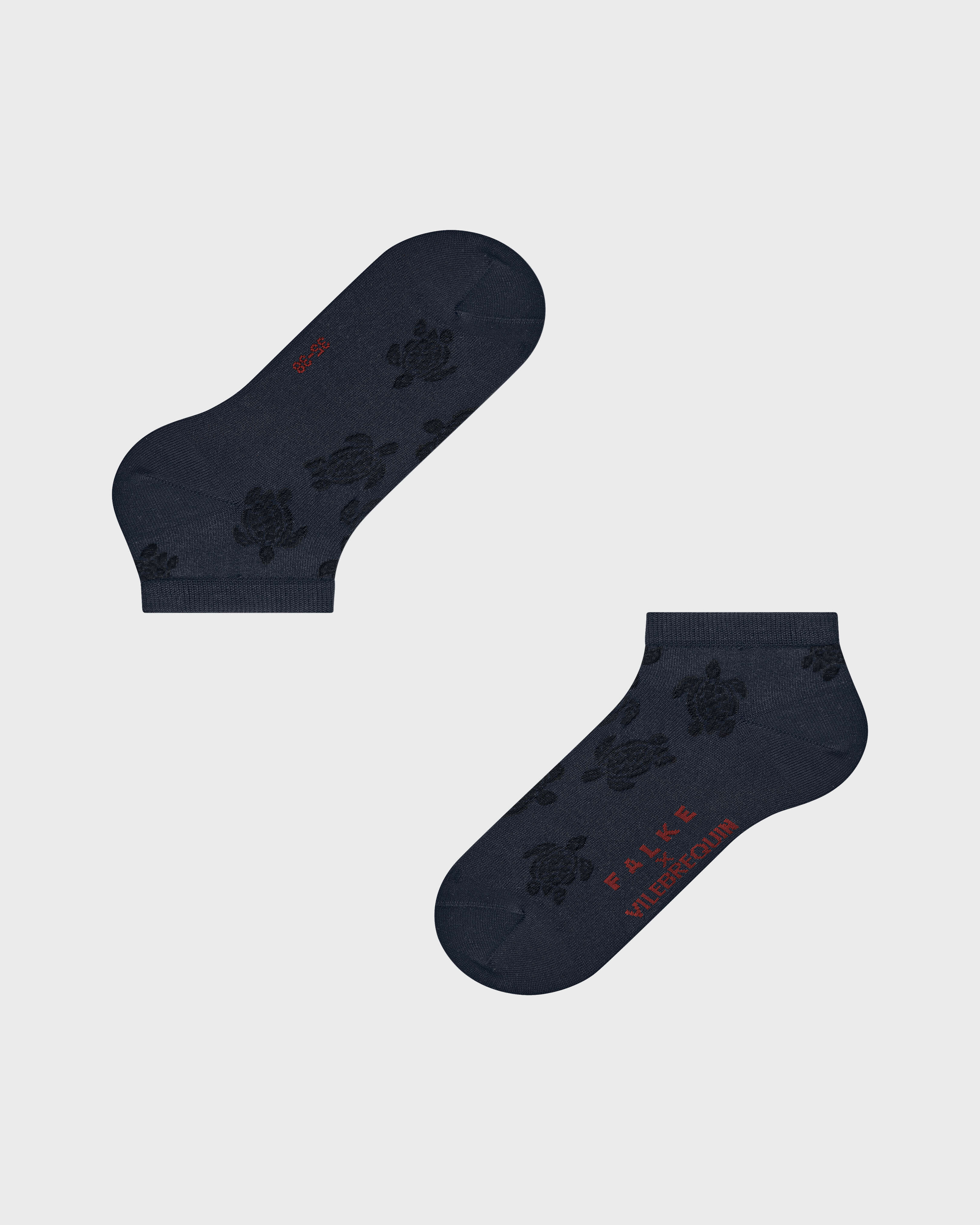 Women Sneaker Socks Ronde des Tortues - Vilebrequin x Falke NAVY front view