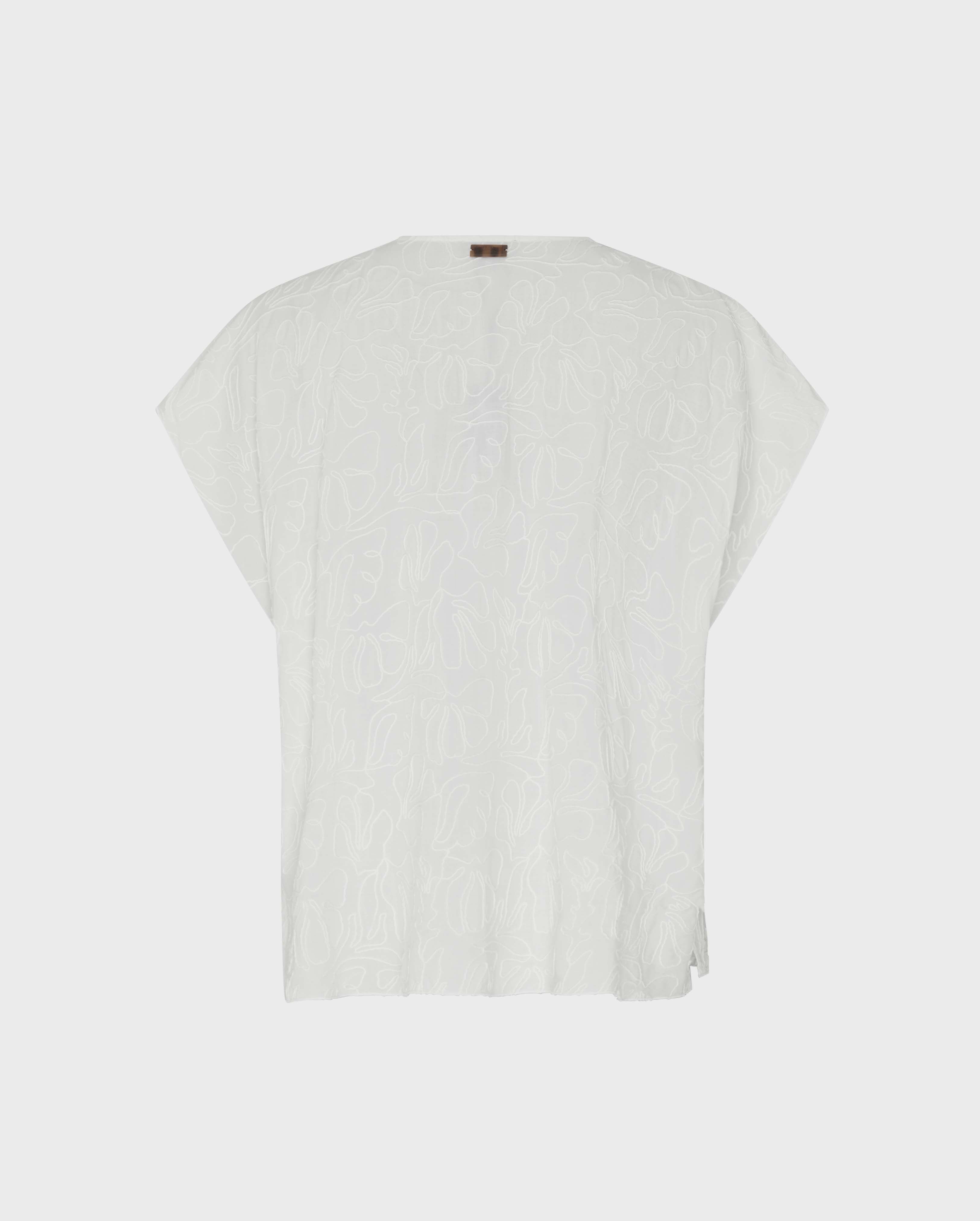 Camicia donna in viscosa Seashells OFF WHITE back view