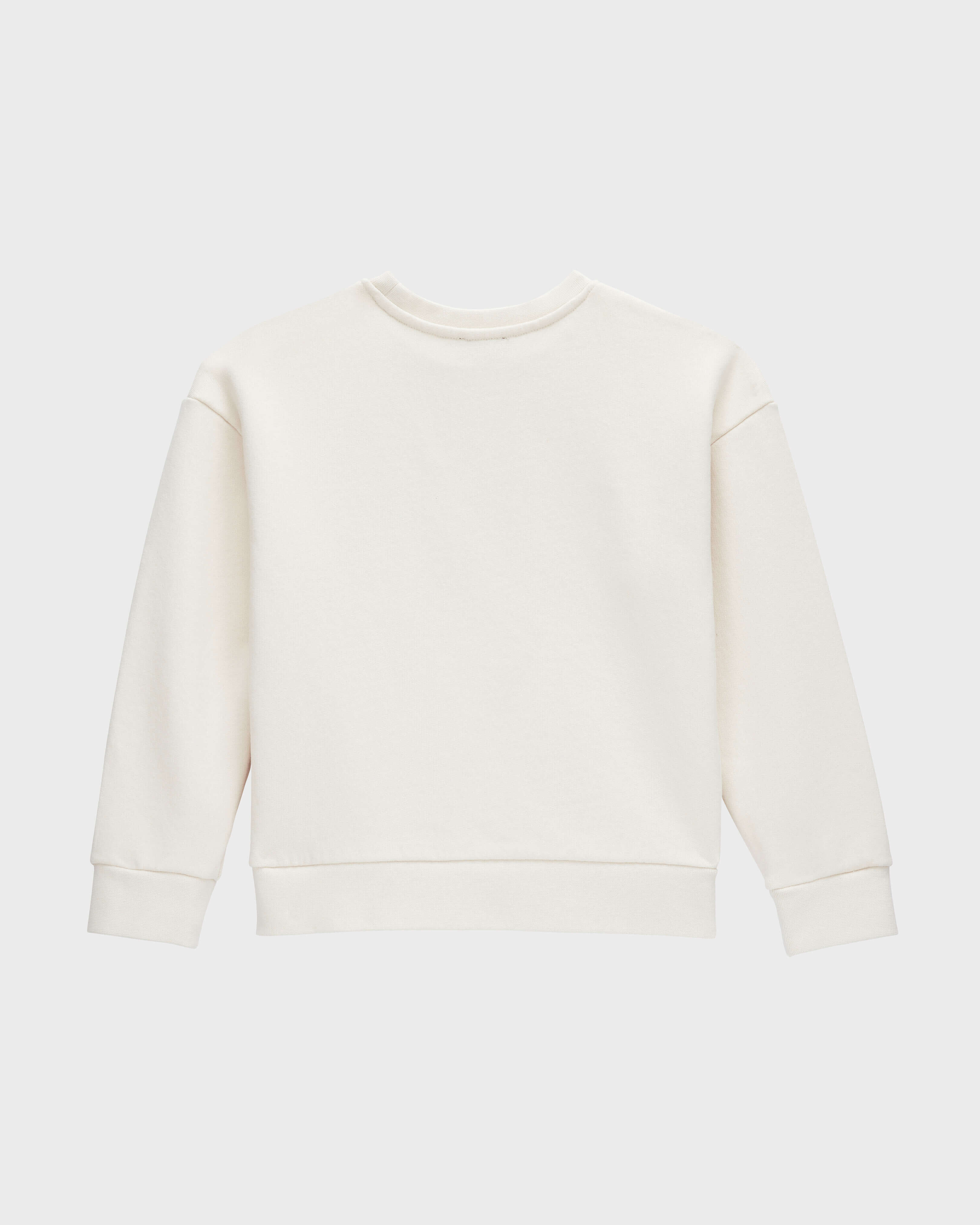 Girls Round-Neck Sweatshirt Hibiscus Embroidered OFF WHITE back view