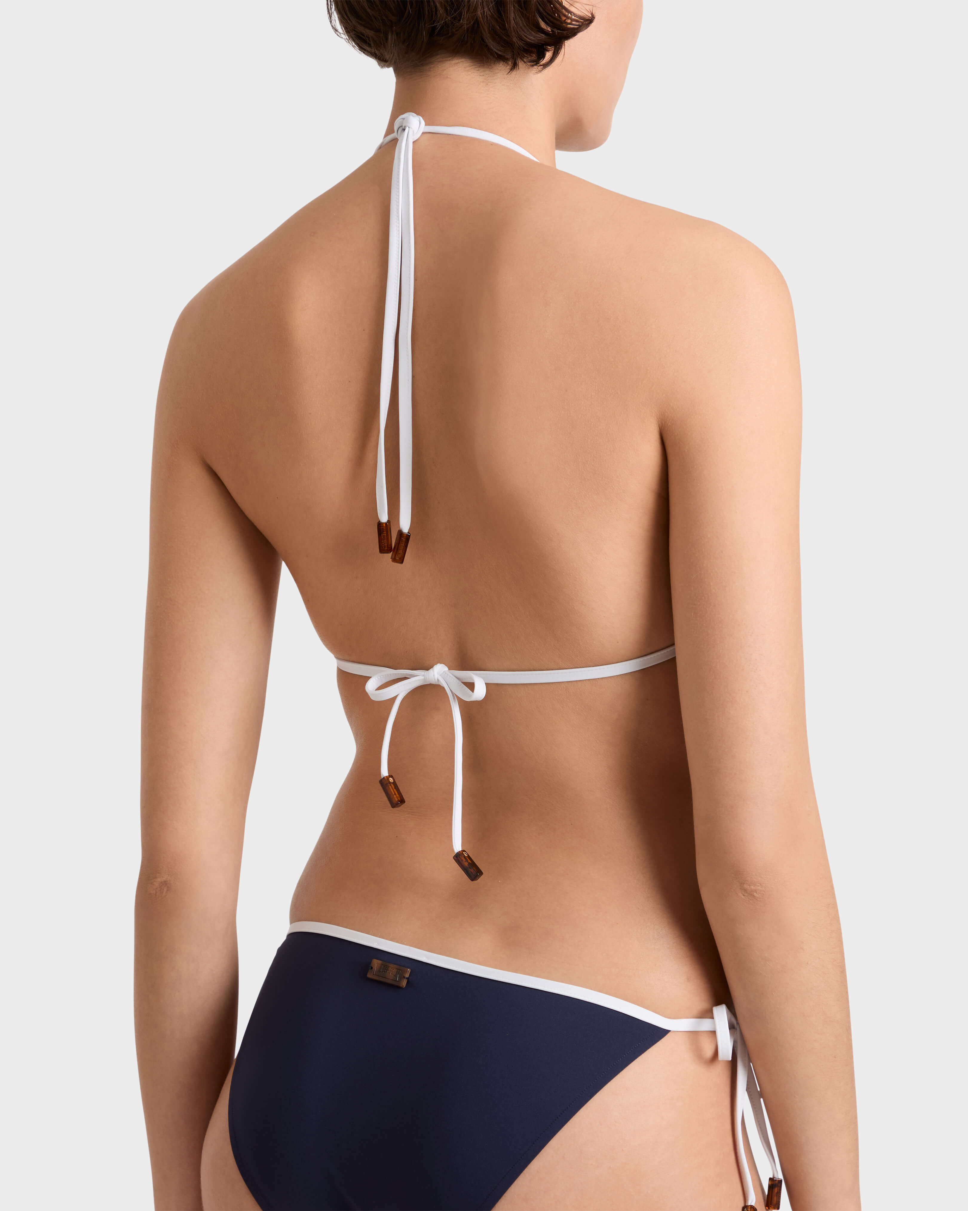 Women Triangle Bikini Top Solid NAVY supp1 view