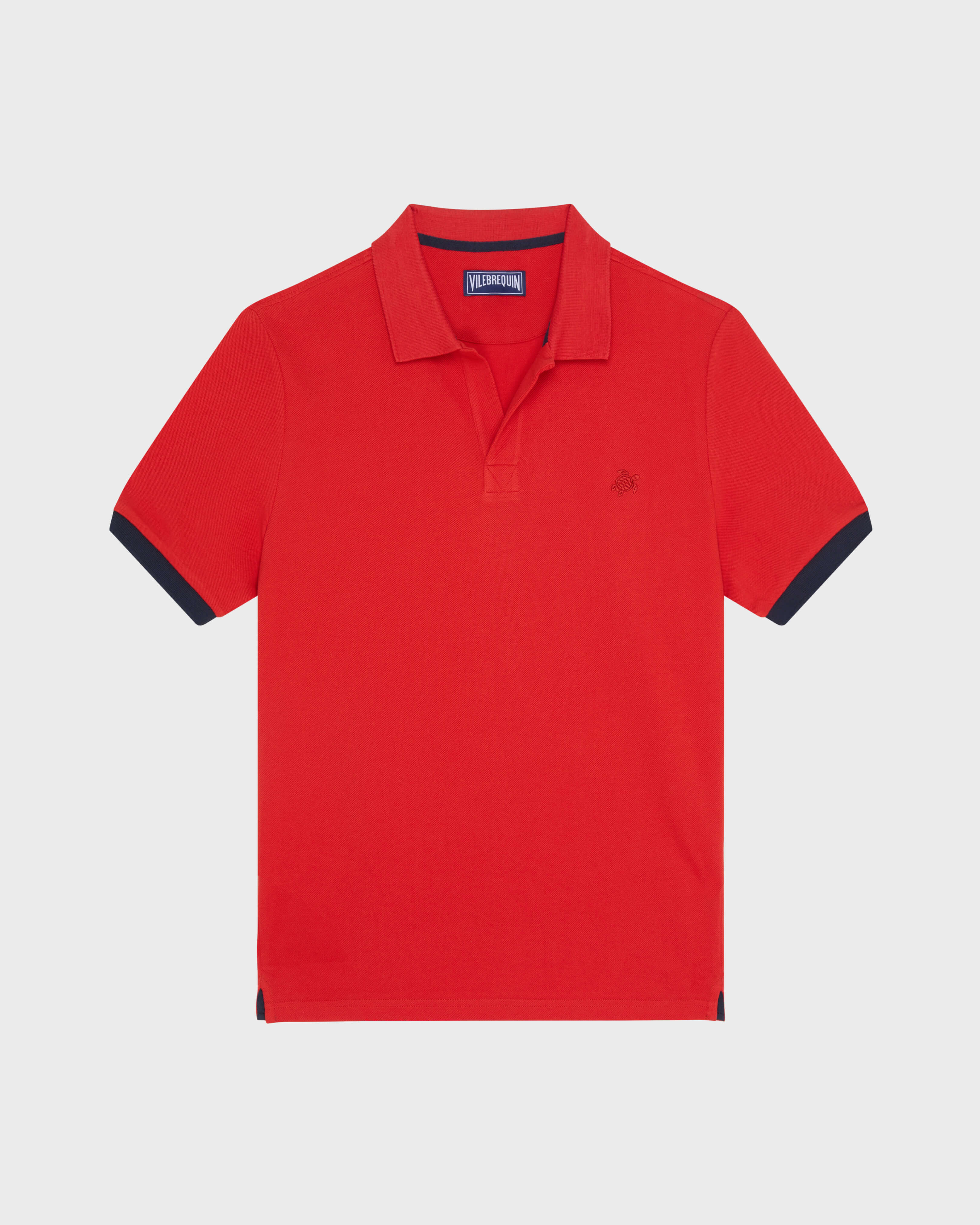 Polo en piqué coton organique homme uni DALIA front view