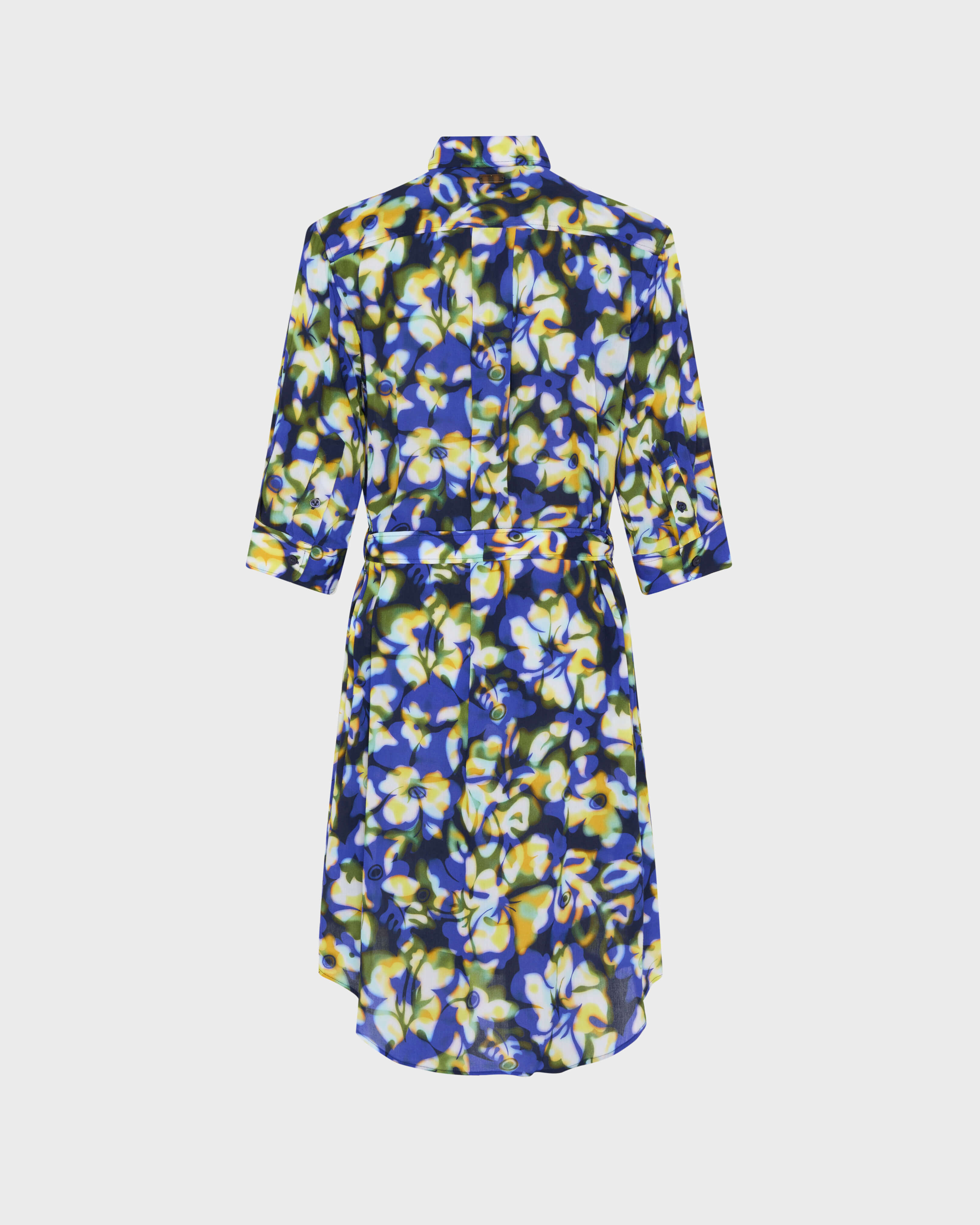 Women Viscose Long Shirt Dress Frangipanier Trouble NAVY back view