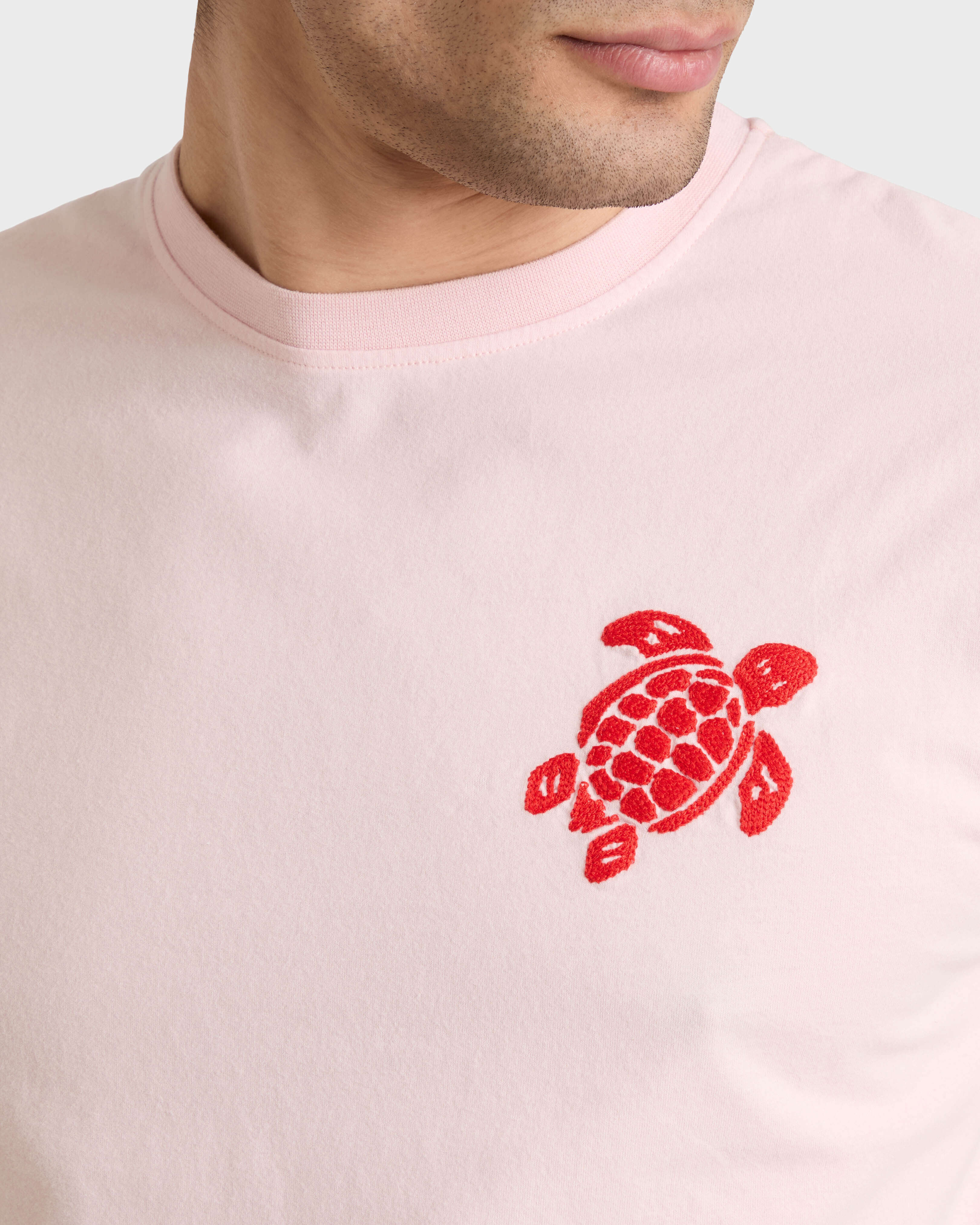 Men Organic Cotton T-shirt Big Turtle Embroidery PEONY supp1 view