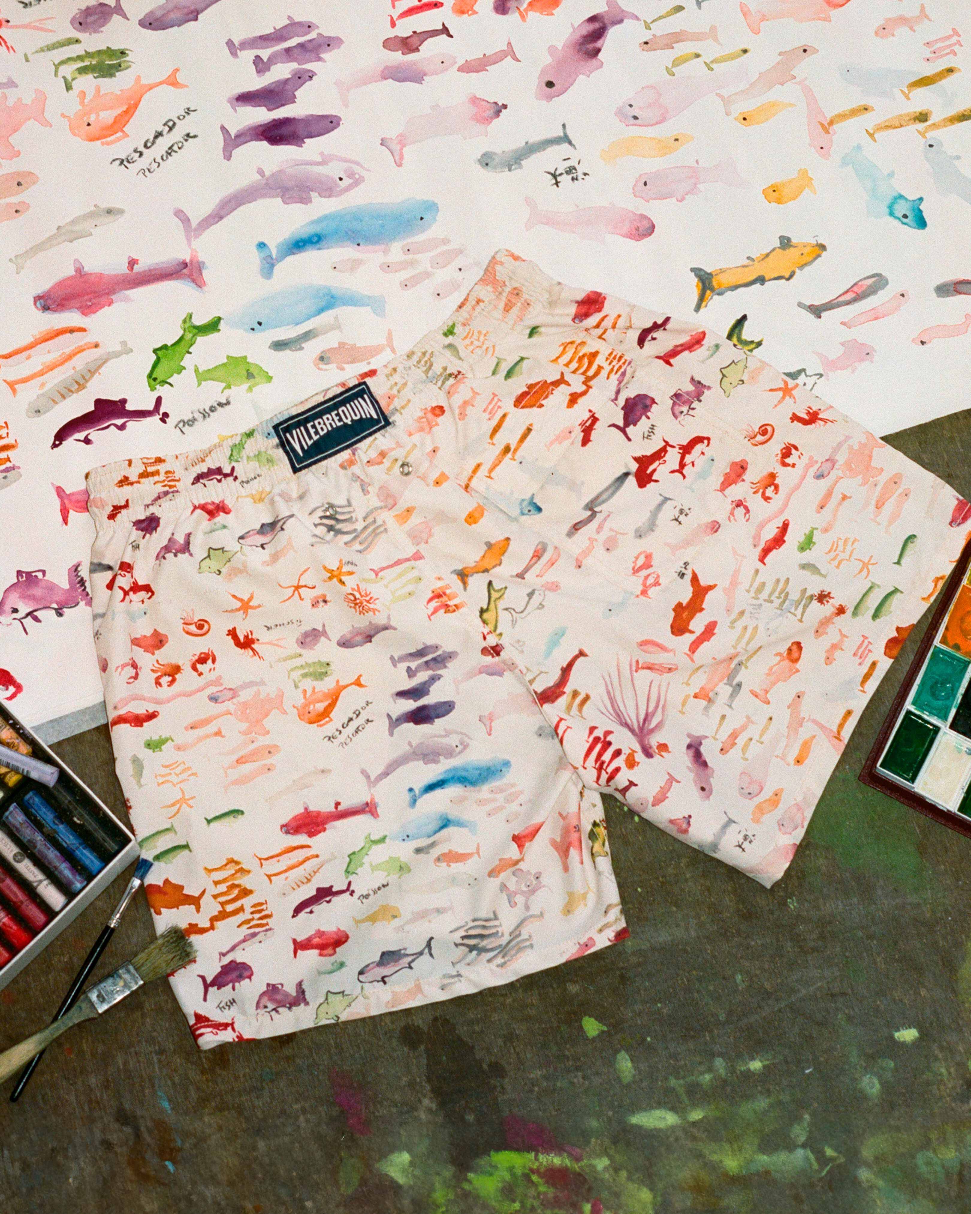 Bañador con estampado Pescador para hombre - VBQ x Fabrice Hyber PAPIER supp1 view