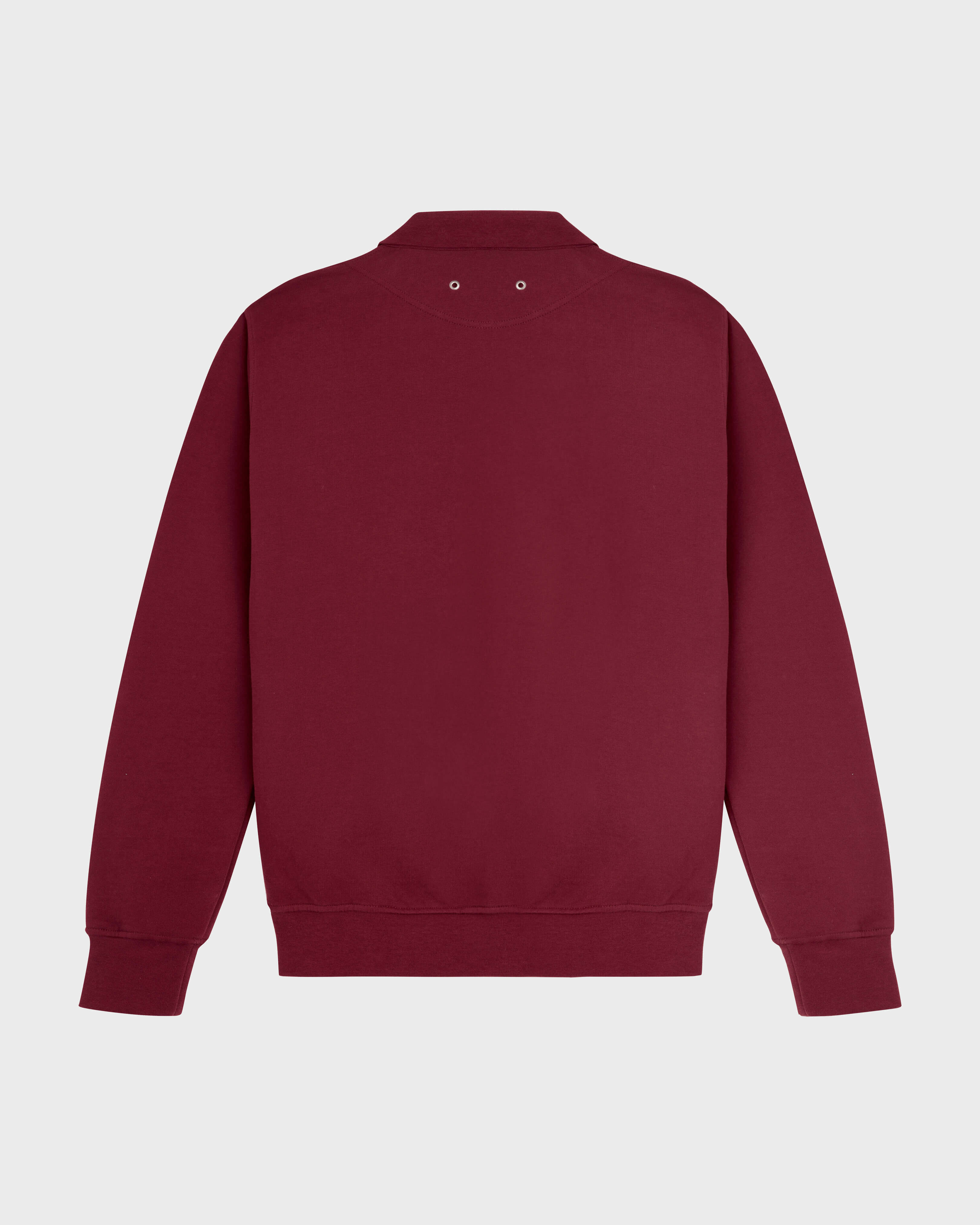 Men Full Zip Sweatshirt Embroidered Velvet Logo CRIMSON PURPLE back view