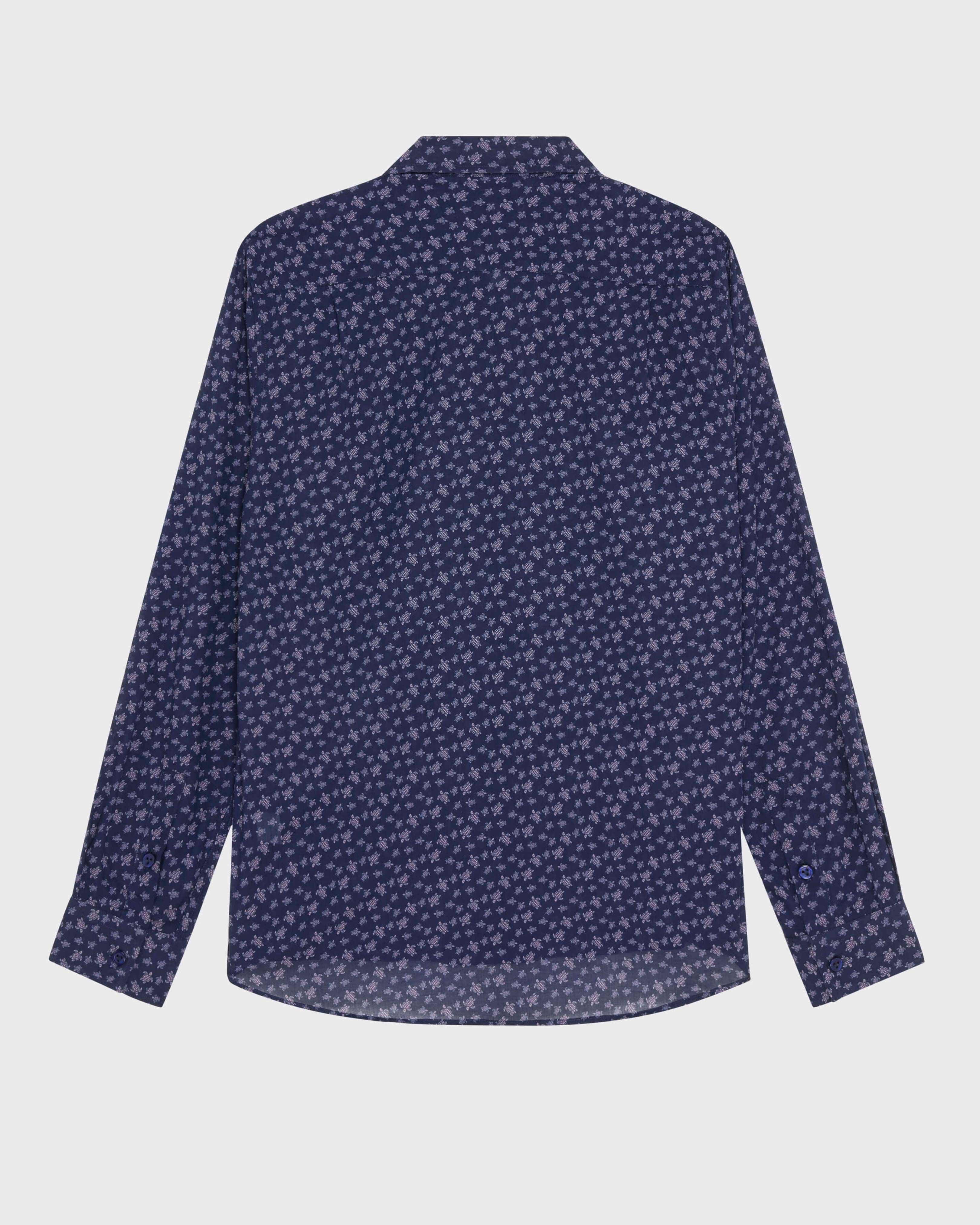 Men Cotton Voile Shirt Micro Ronde Des Tortues OURAGAN back view