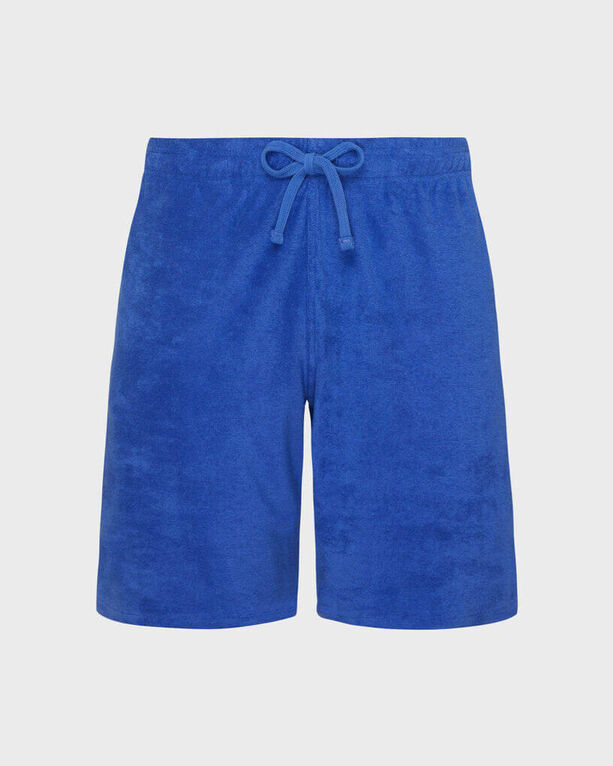 Vilebrequin - Bermuda Short En Éponge Homme Uni - Bermuda - Bolide - Bleu - Taille XXL