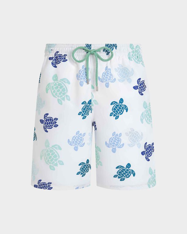 Vilebrequin - Men Long Swim Shorts Tortues Multicolores - Swimwear - Okoa - White - Size XL