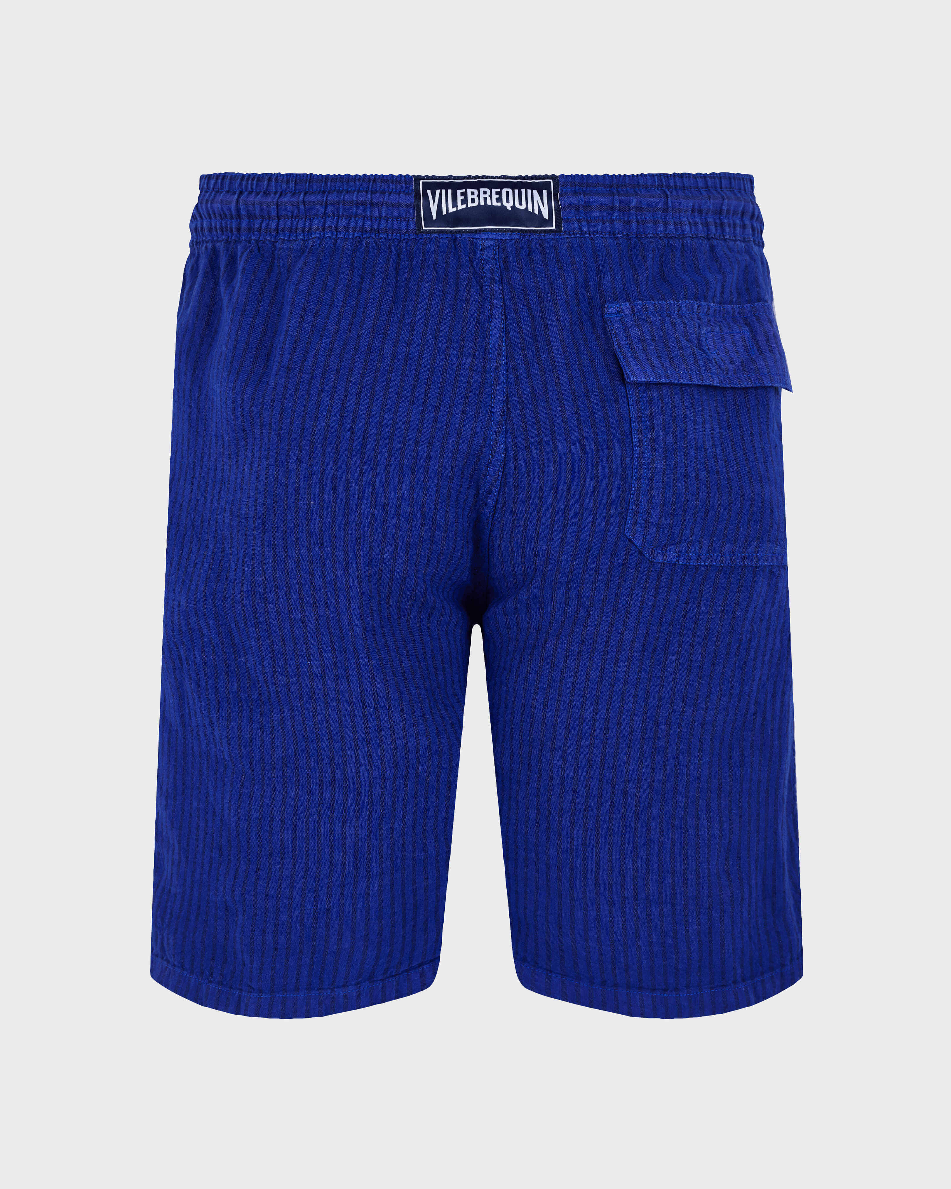 Bermudas de lino con estampado Rayures para hombre PURPLE BLUE back view