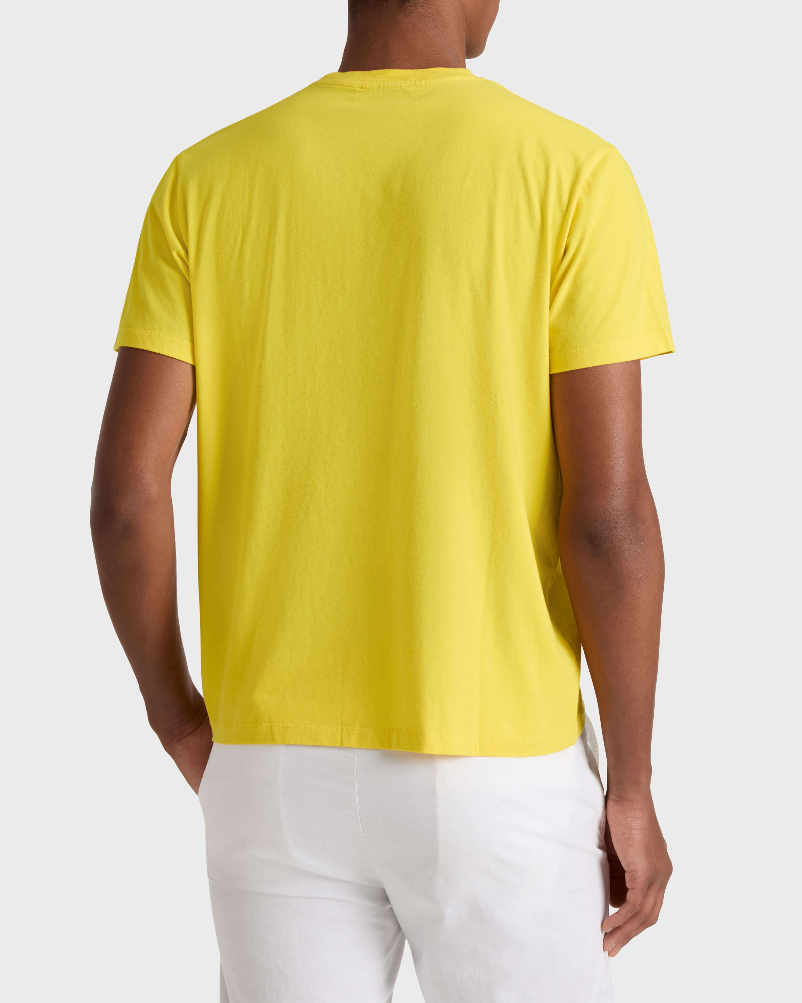 T-Shirt aus Bio-Baumwolle mit aufgestickter, großer Schildkröte für Herren SONNE backworn view