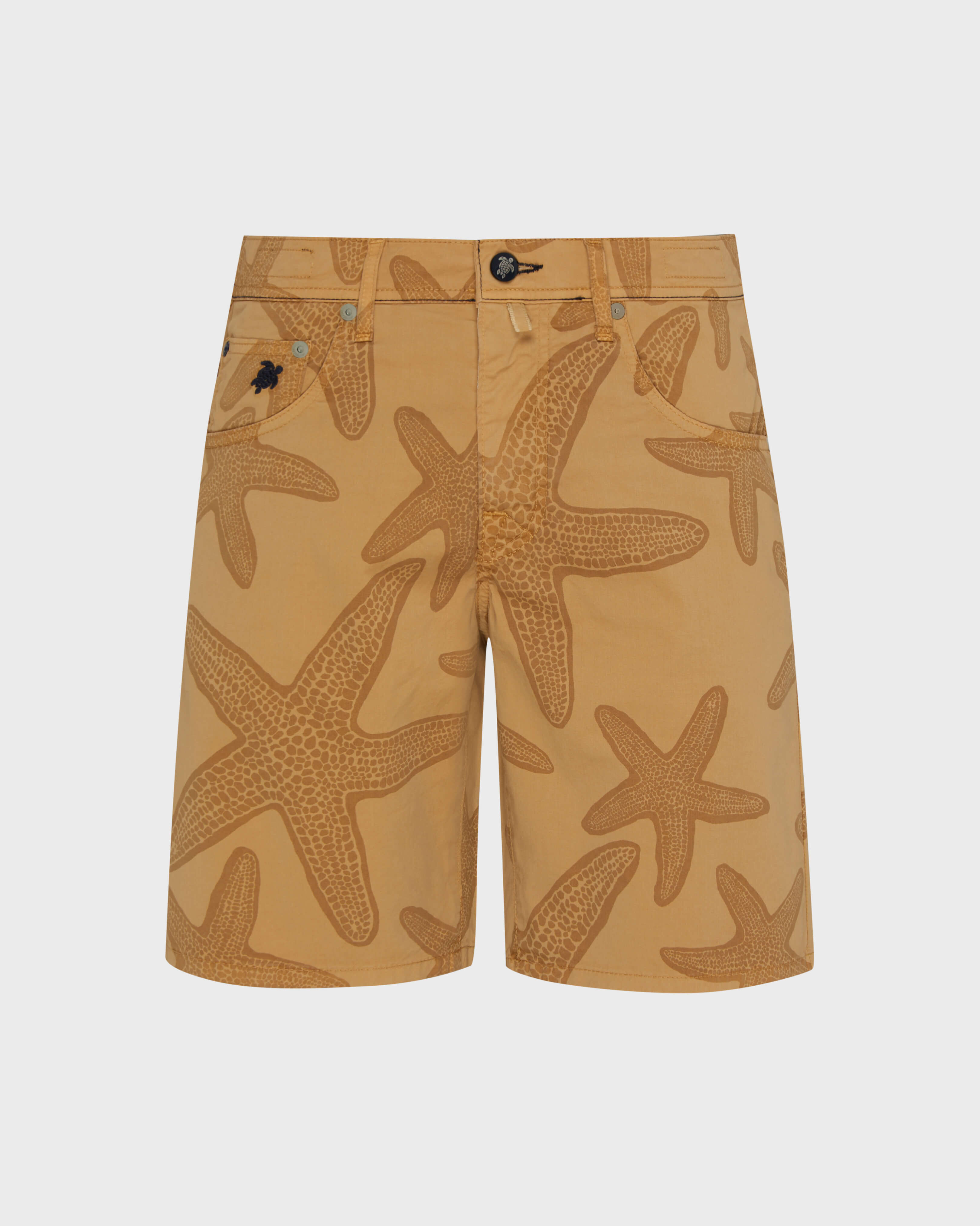 Men Bermuda Shorts Starfish Darkening Printed Gabardine MOCHA front view