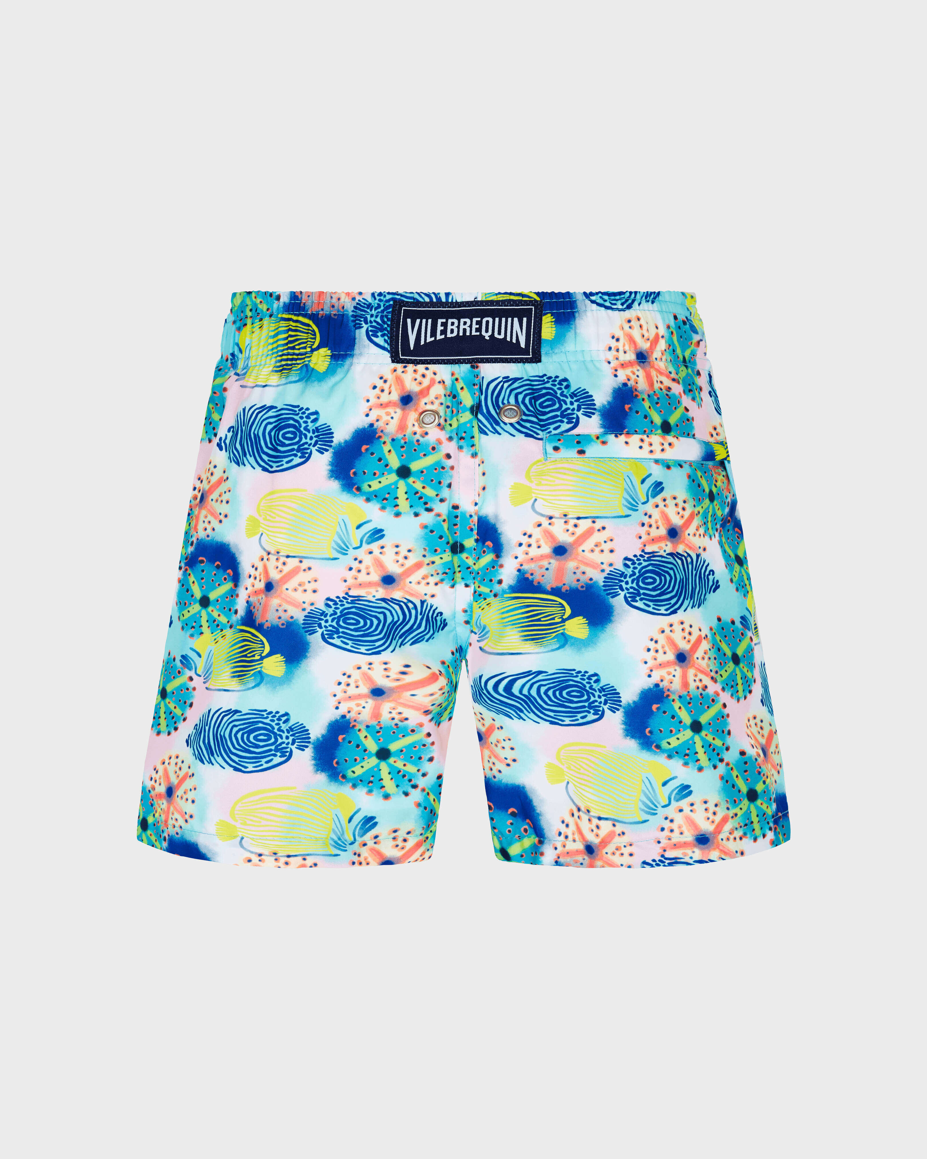 Urchinsand Fishes ultraleichte und verstaubare Badeshorts für Jungen WEISS back view