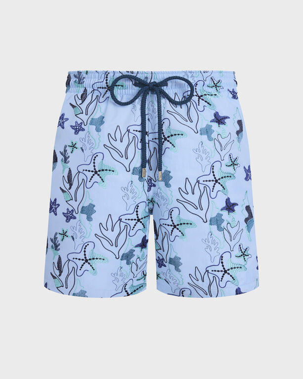 Vilebrequin - Men Embroidered Swim Trunks Seaweed - Limited Edition - Swimwear - Mistral - Blue - Size M