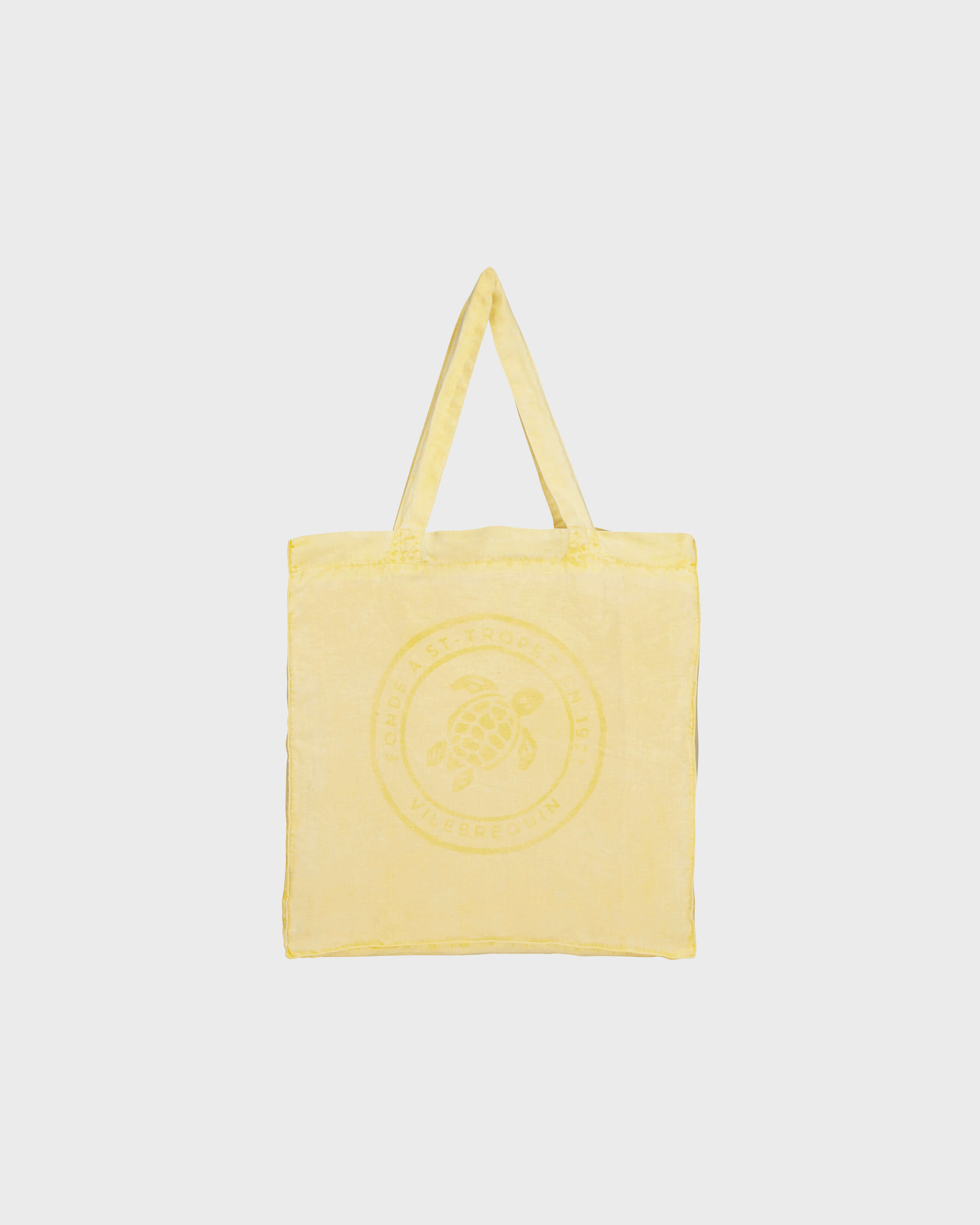 Borsa tote in lino Mineral Dye Turtle GENET front view