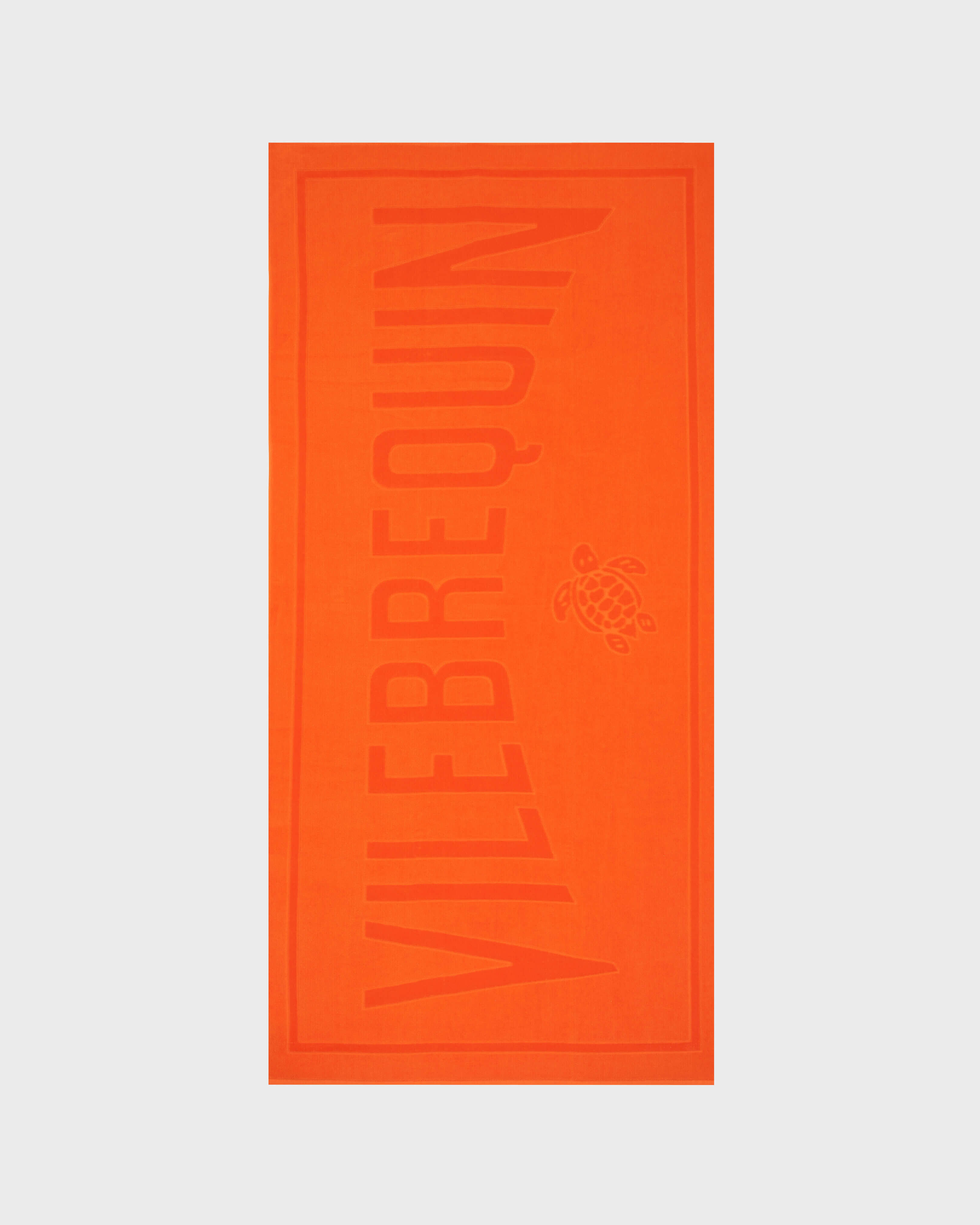 Solid Organic Cotton Beach Towel APRICOT front view