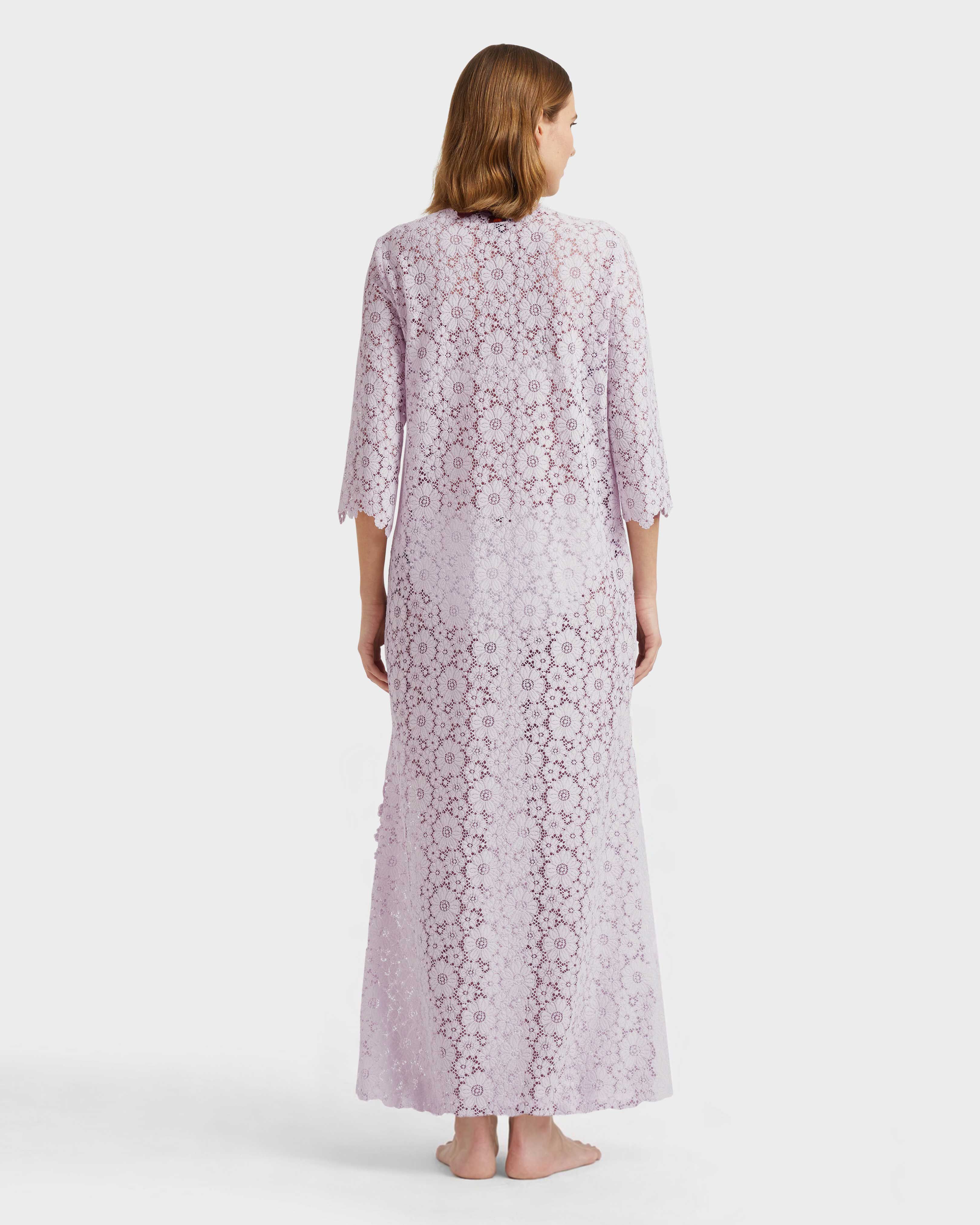 Caftan en guipure femme PETALE / PINK backworn view