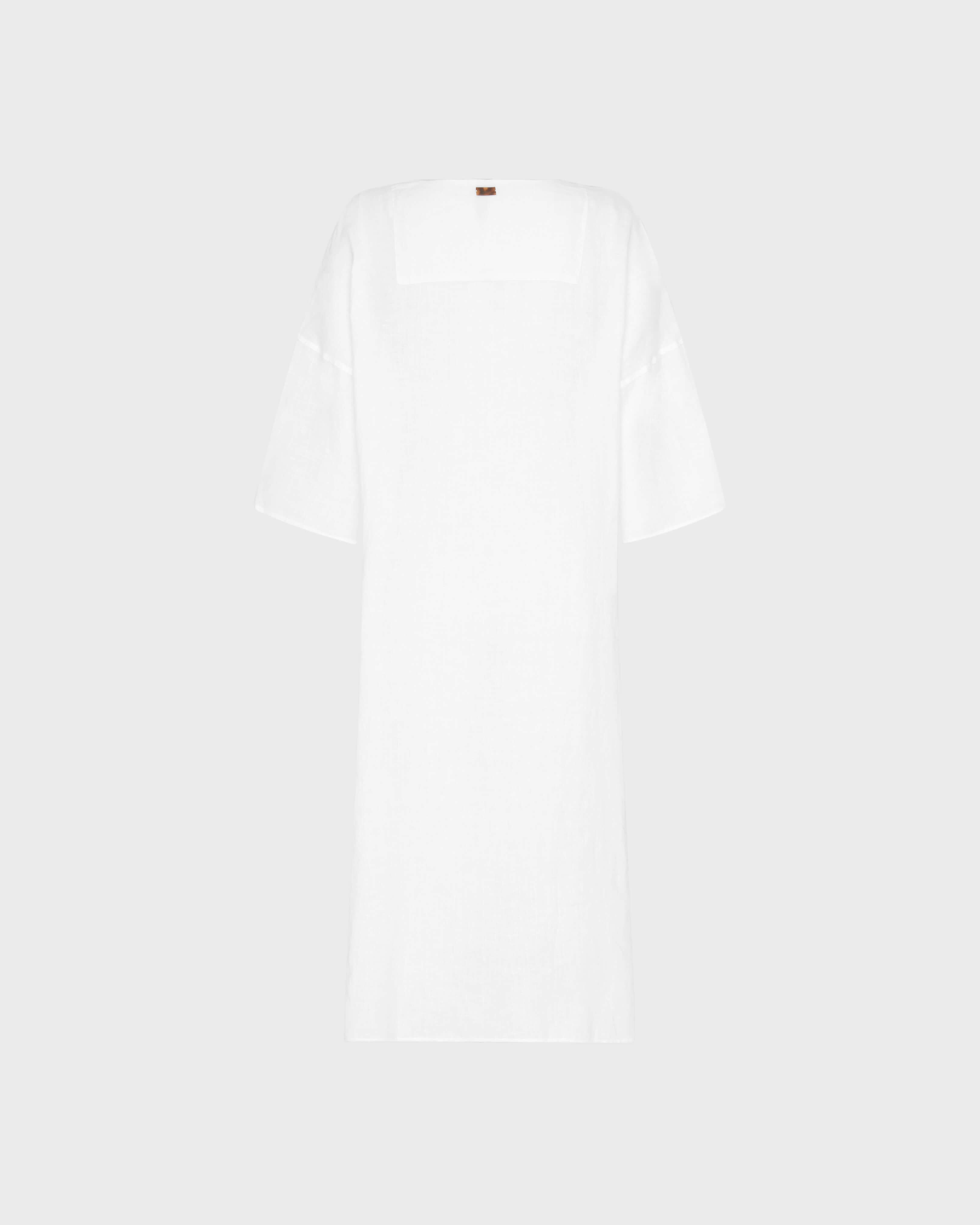 Women Linen Kaftan Solid WHITE back view