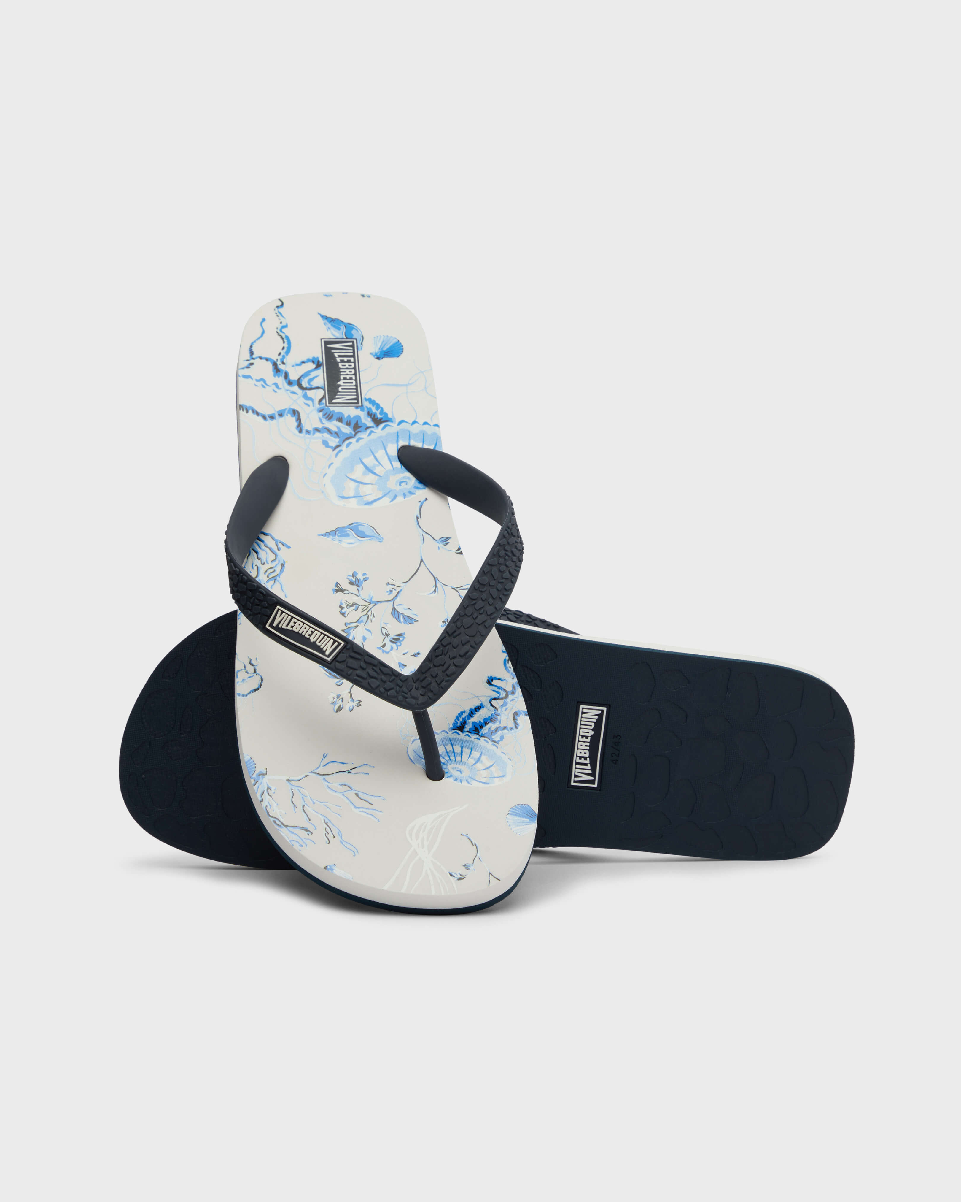 Men Flip Flops Medusa and Shells WHITE supp4 view