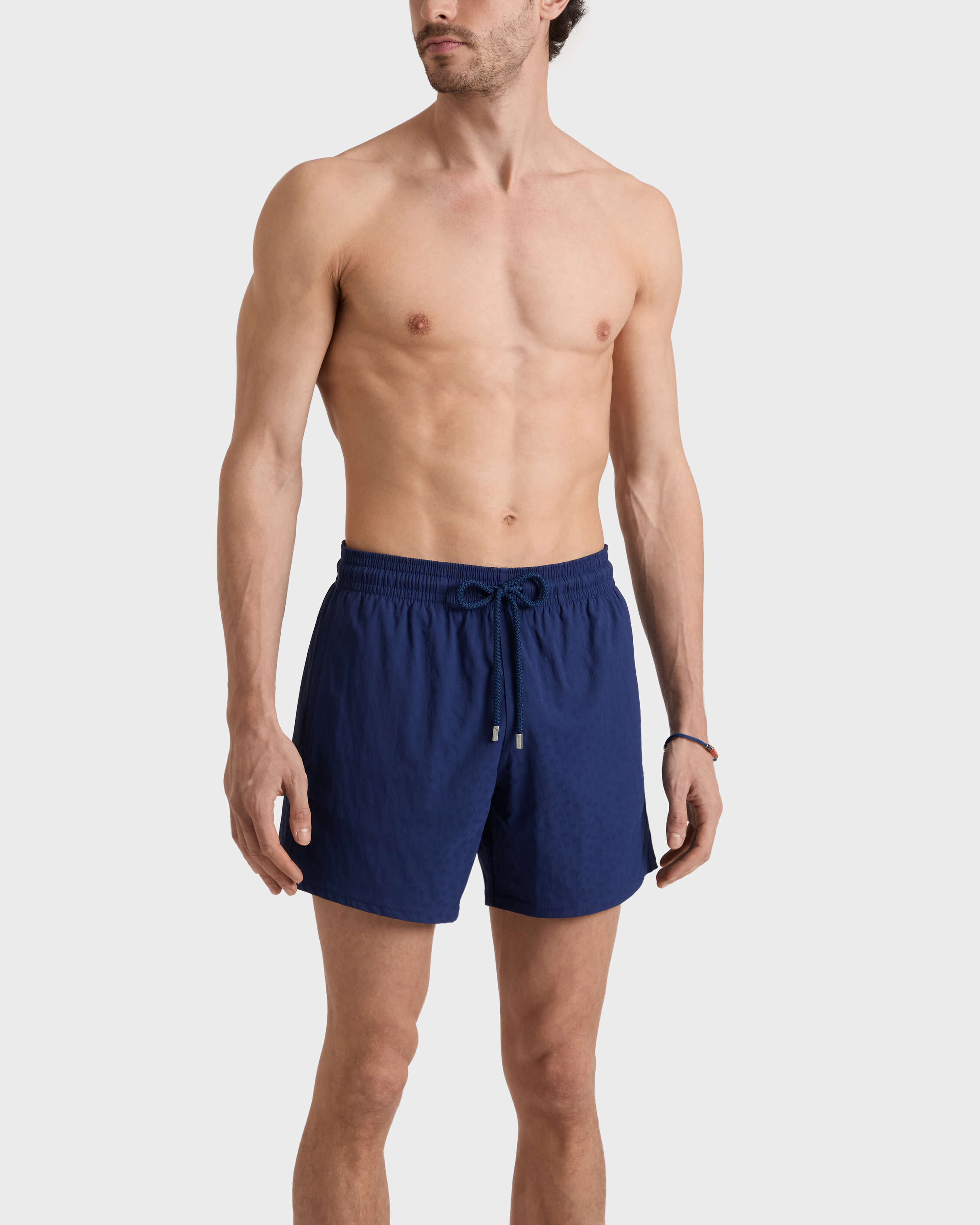 Kurze Turtles Jacquard Stretch-Badeshorts für Herren INK frontworn view