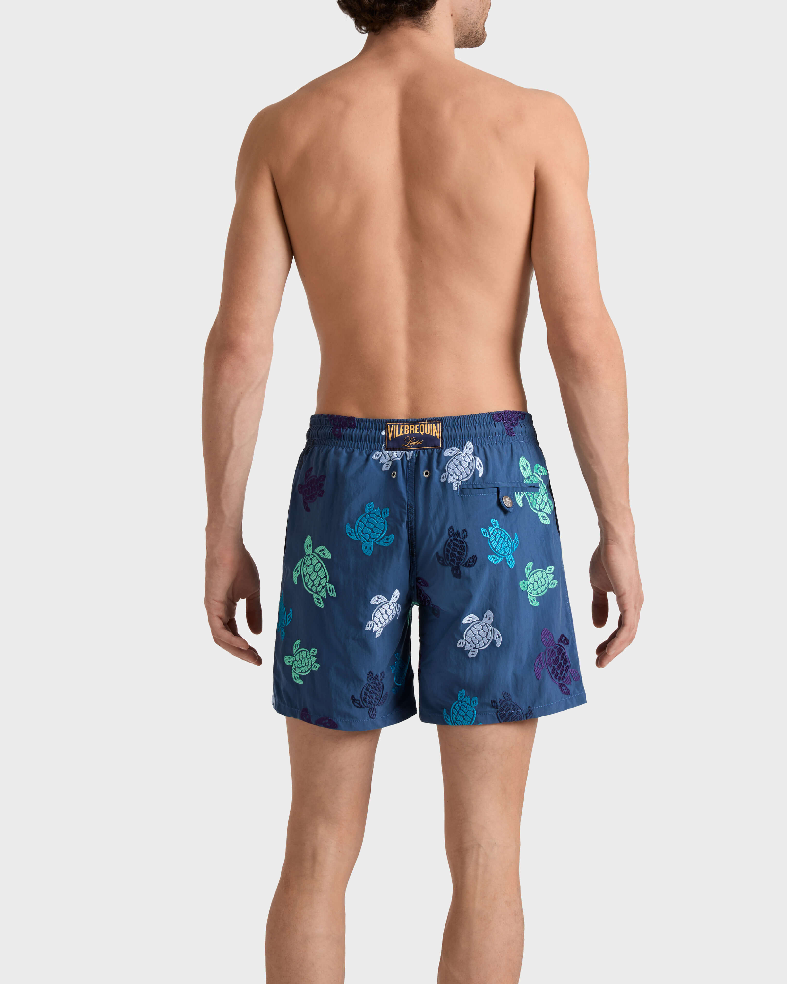 Pantaloncini mare uomo ricamati Ronde des Tortues - Edizione limitata EVENING backworn view