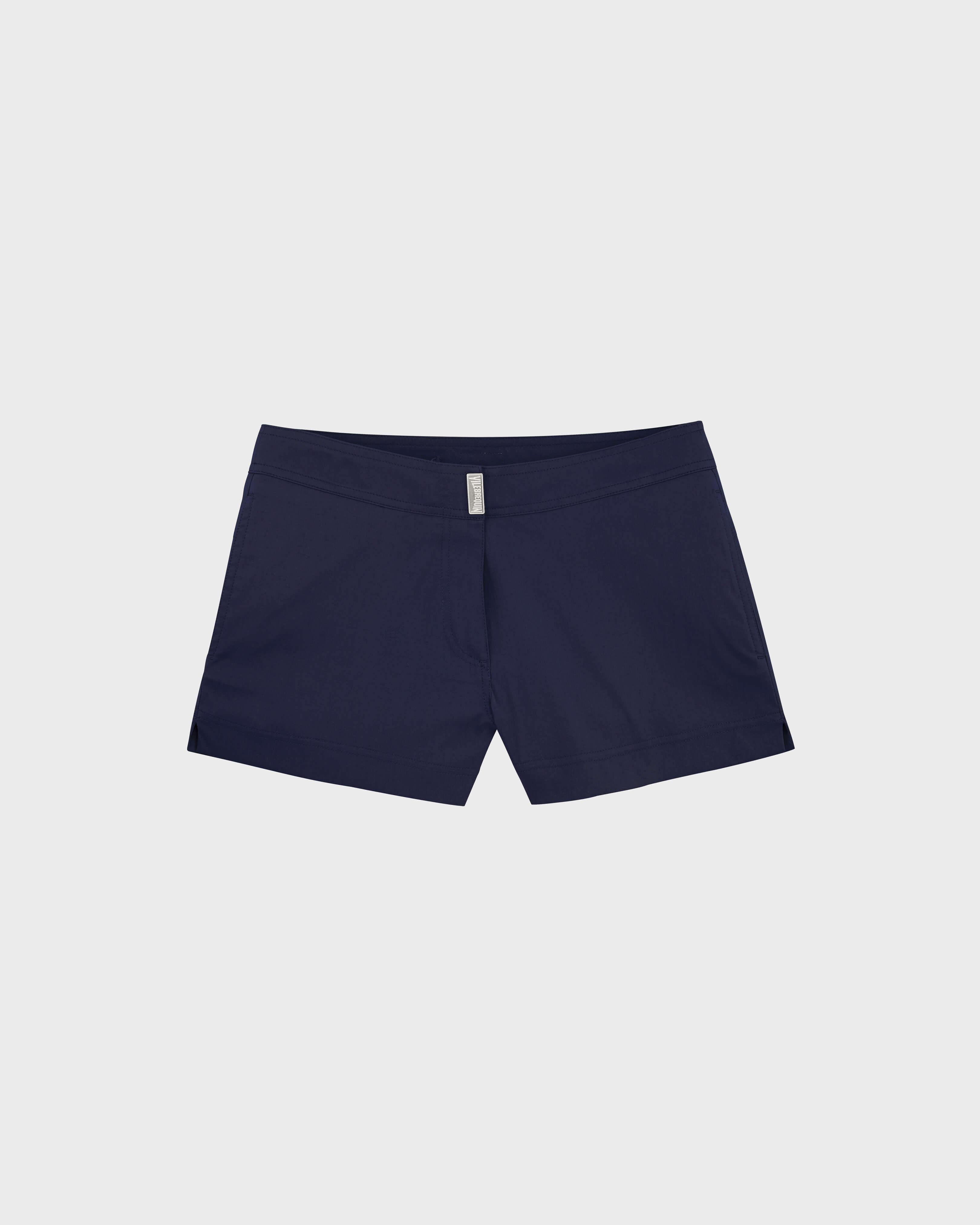Pantaloncini mare donna tinta unita BLU MARINE front view