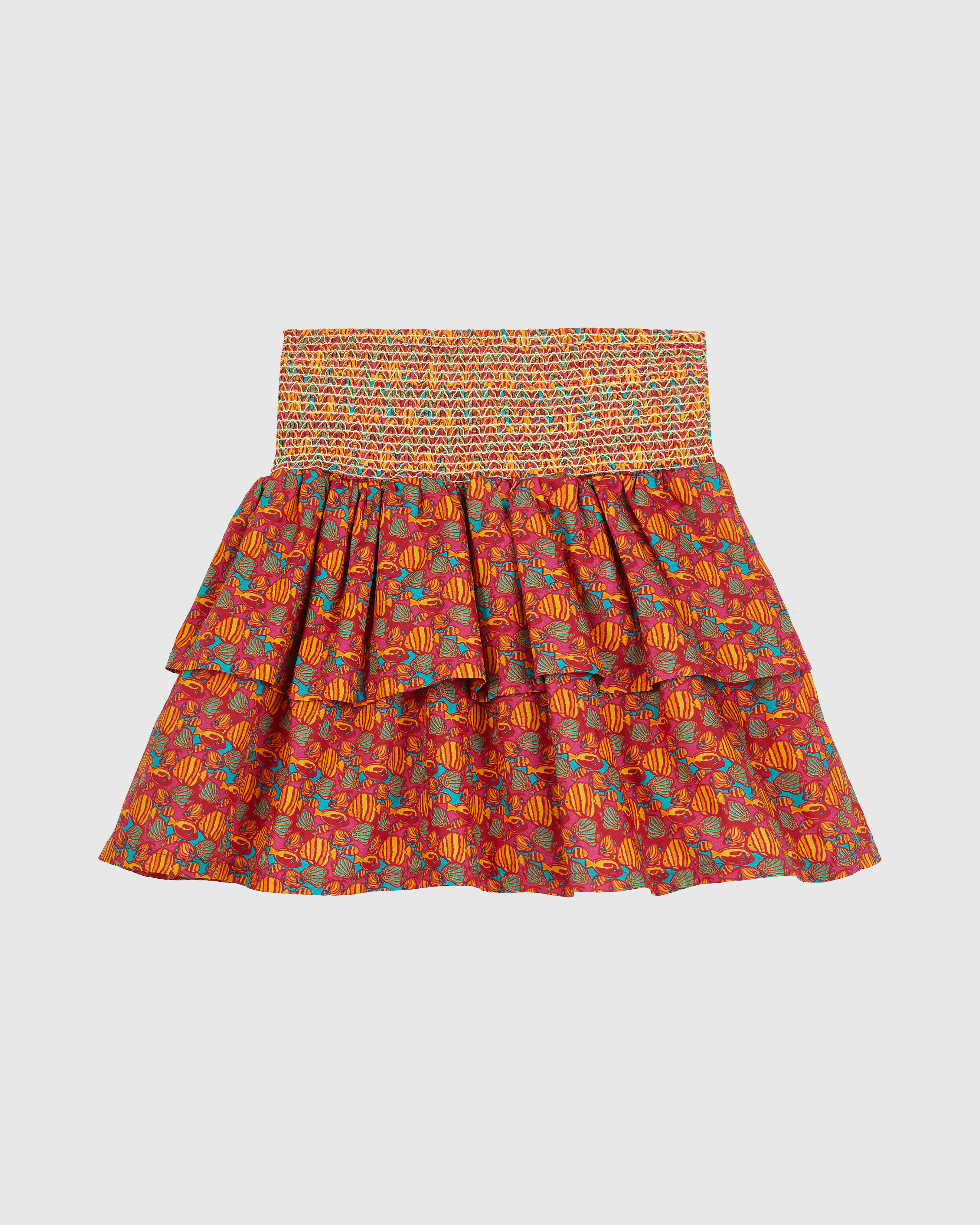 Girls Elastic Waist Skirt Fish Vibes BOUGAINVILLEA back view