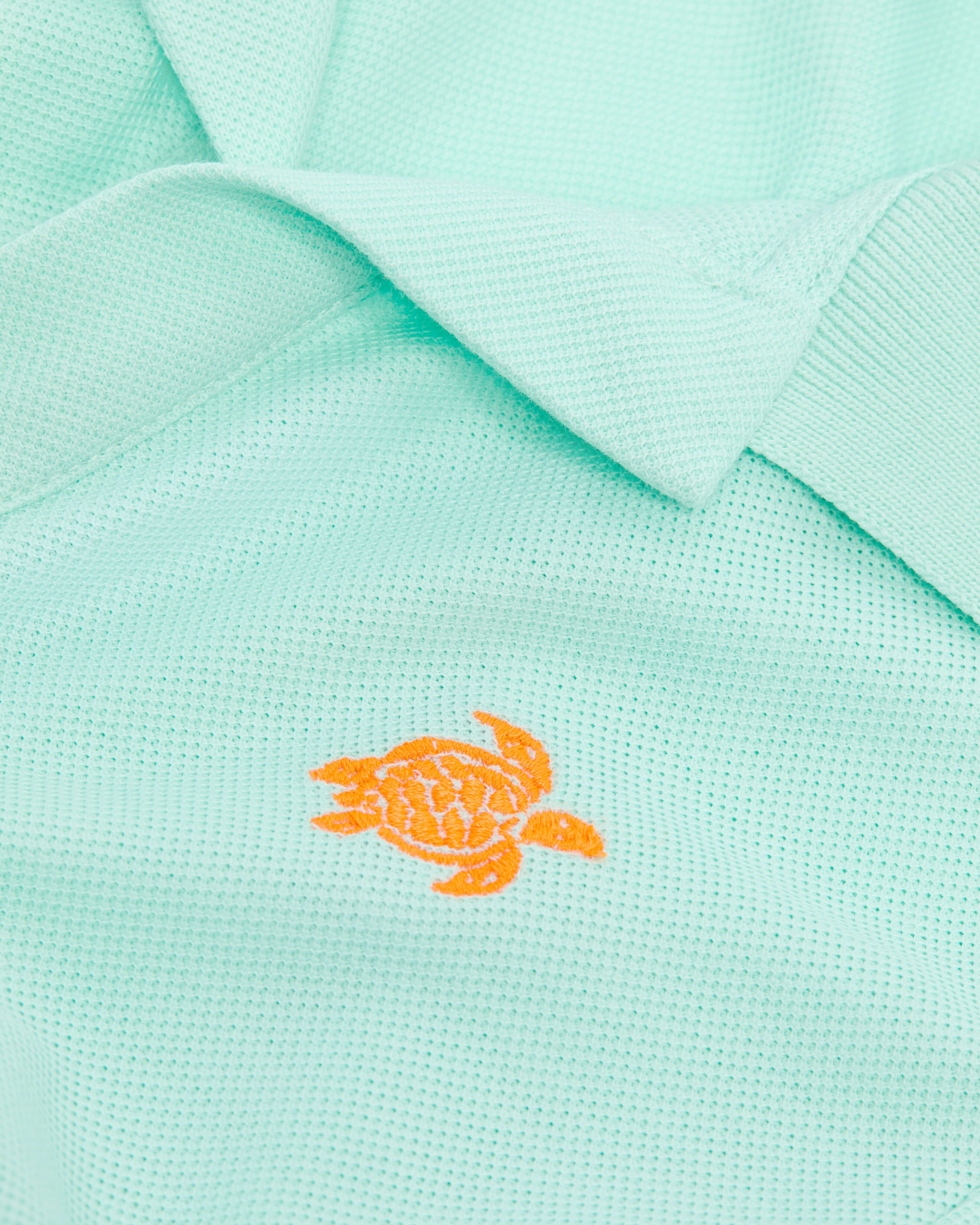 Boys Pique Cotton Polo Embroidered Turtle CARIBBEAN look1 view