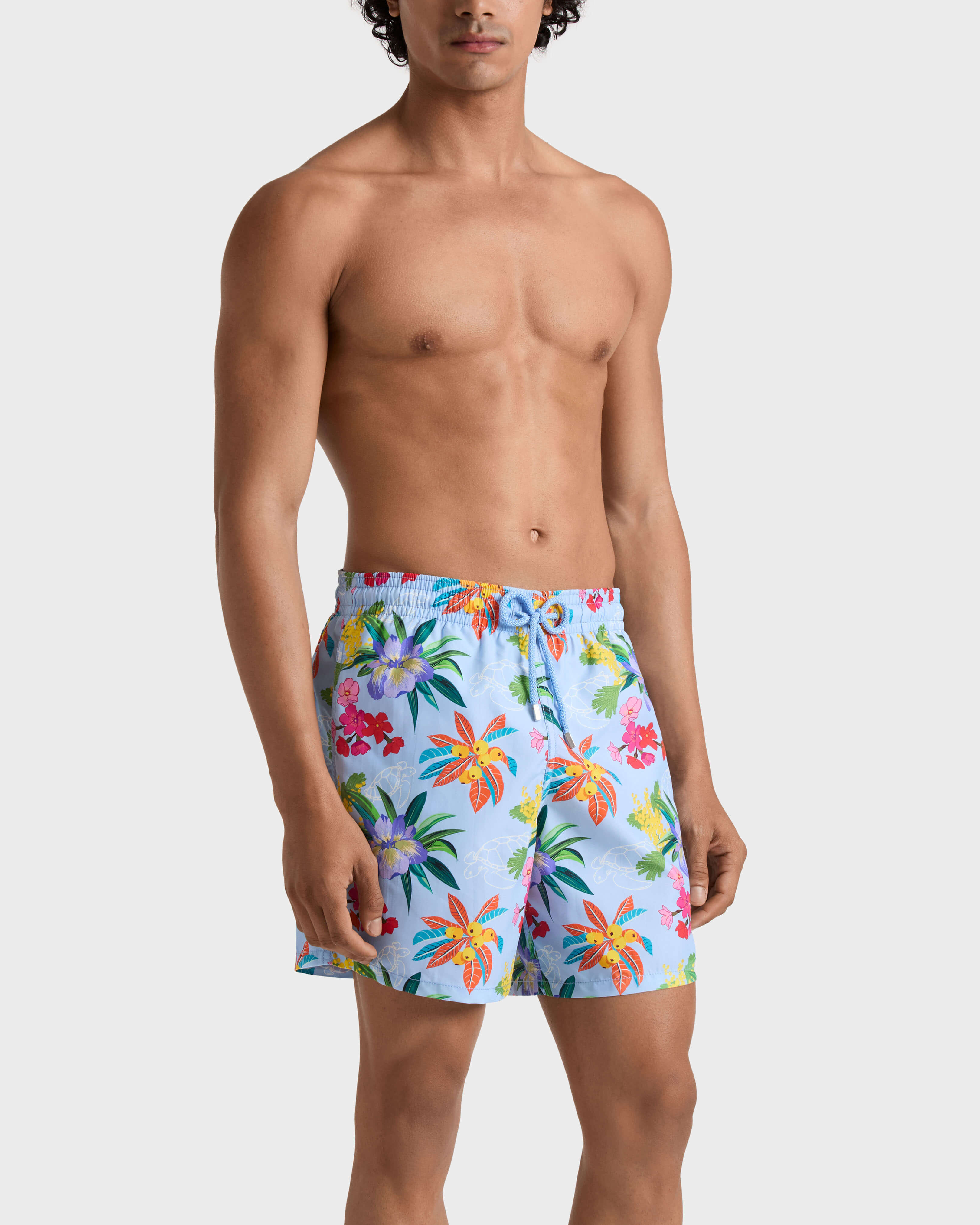 Bañador con estampado Garden Turtles para hombre FLAX FLOWER frontworn view
