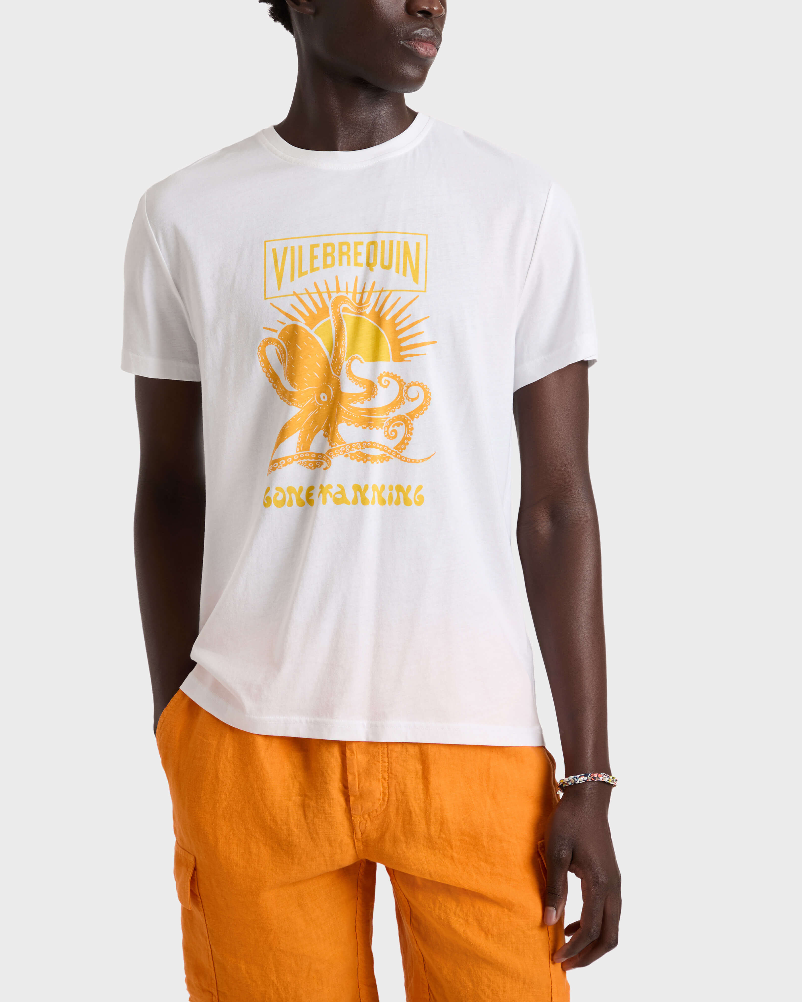 Men Cotton T-shirt Poulpe CORN frontworn view