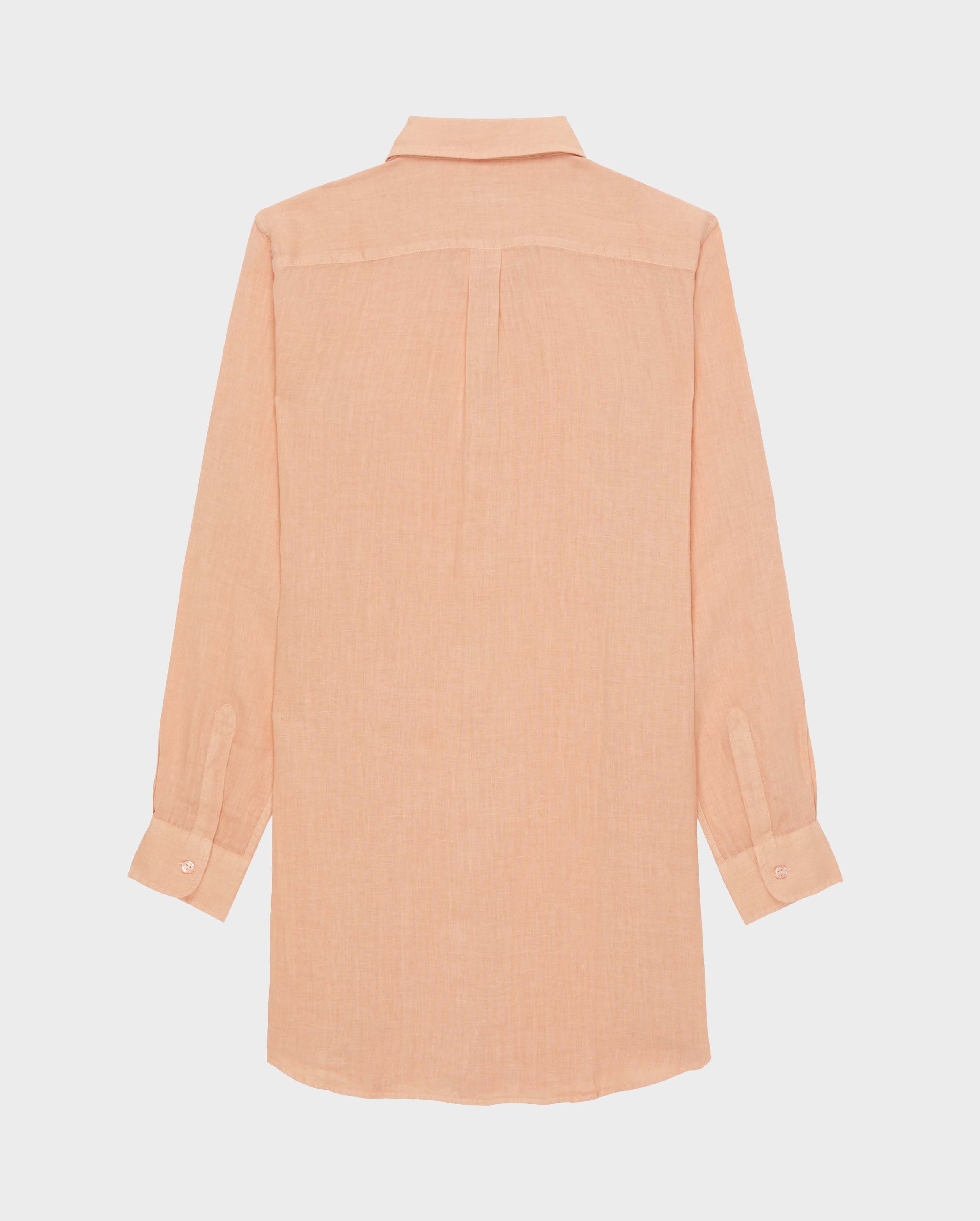 Women Linen Shirt Dress Solid BLUSH back view